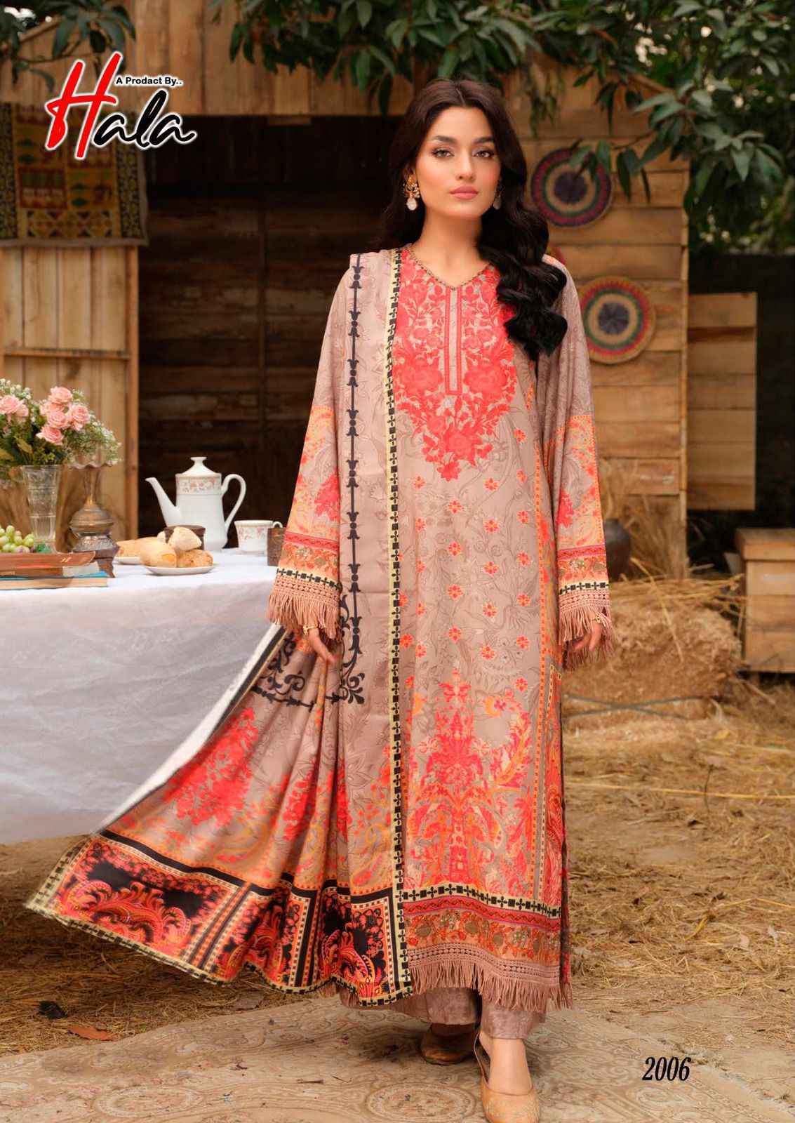 Hala Cotton Azure Vol 2 Wholesale Lawn Cotton Dress Material ( 6 pcs Catalogue )