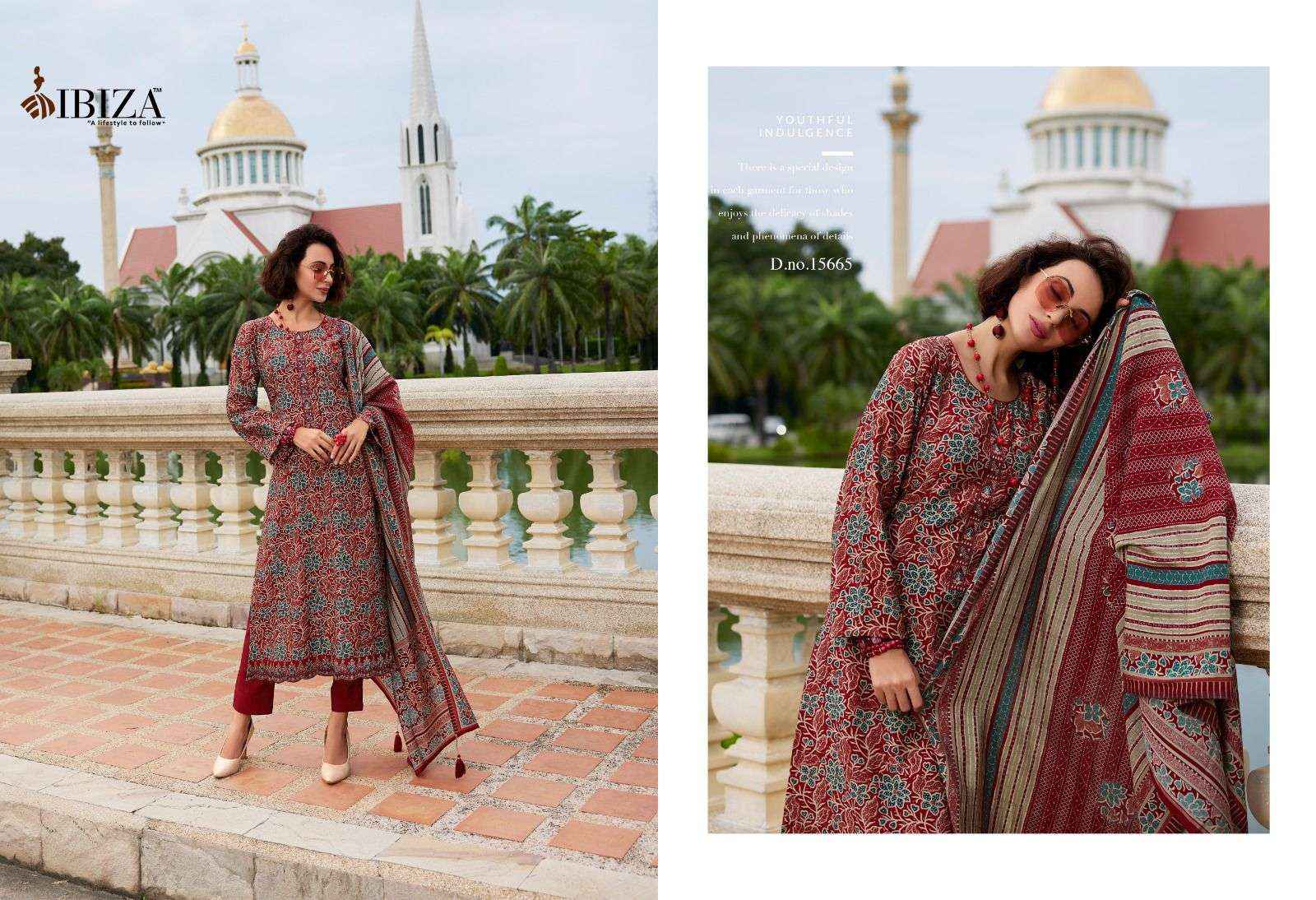 IBIZA AJRAKH STORY VISCOSE PRINT WITH EMBROIDERY SUIT DRESS MATERIAL WHOLESALE PRICE ( 8 PCS CATALOG )