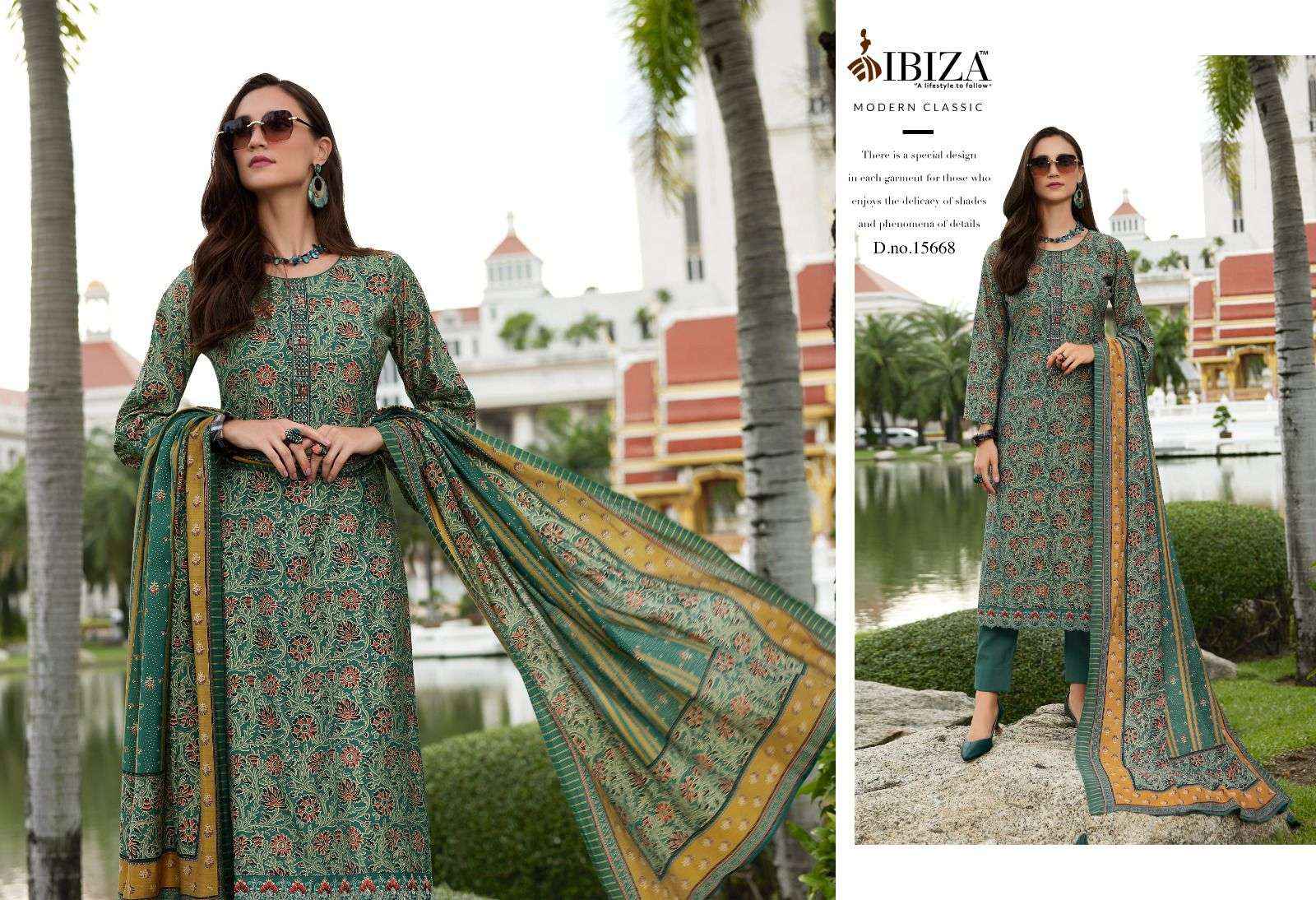IBIZA AJRAKH STORY VISCOSE PRINT WITH EMBROIDERY SUIT DRESS MATERIAL WHOLESALE PRICE ( 8 PCS CATALOG )
