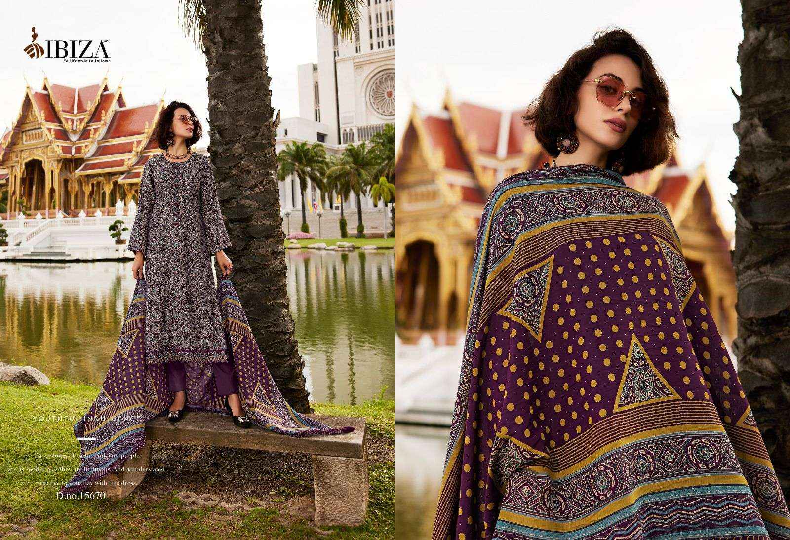 IBIZA AJRAKH STORY VISCOSE PRINT WITH EMBROIDERY SUIT DRESS MATERIAL WHOLESALE PRICE ( 8 PCS CATALOG )