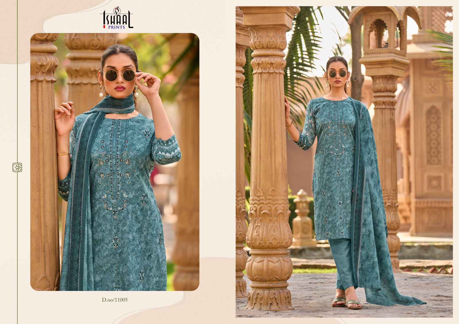 Ishaal Prints Embroidered Vol 11 Wholesale Lawn Cotton Dress Material ( 10 pcs Catalogue )