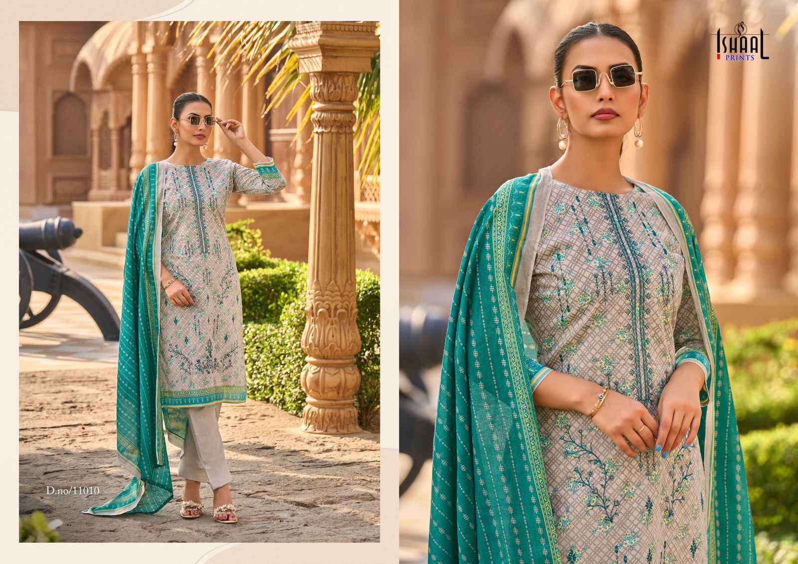 Ishaal Prints Embroidered Vol 11 Wholesale Lawn Cotton Dress Material ( 10 pcs Catalogue )