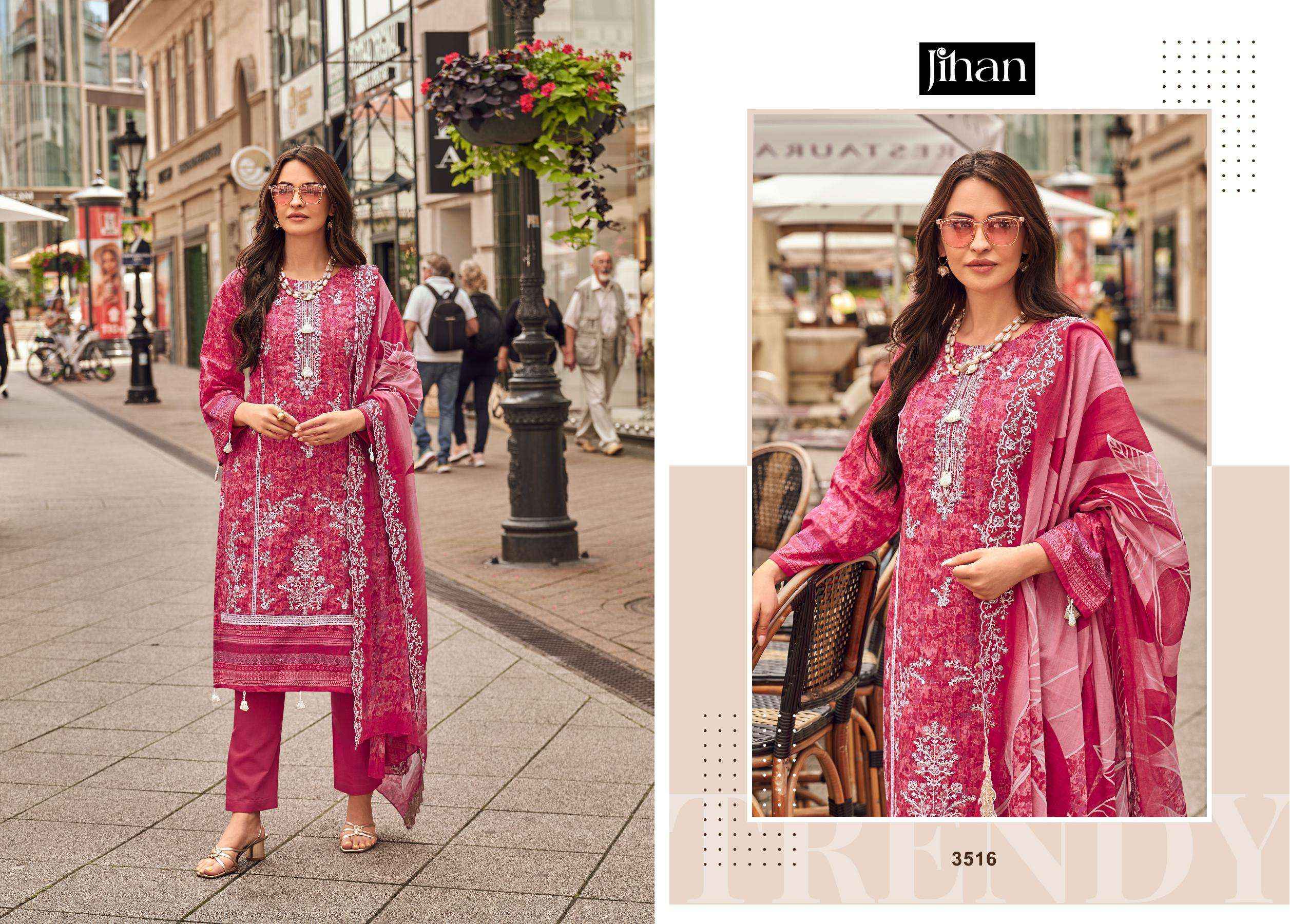JIHAN BIN SAEED LAWN COLLECTION VOL 14 LAWN COTTON SALWAR KAMEEZ ( 4 PCS CATALOGUE )