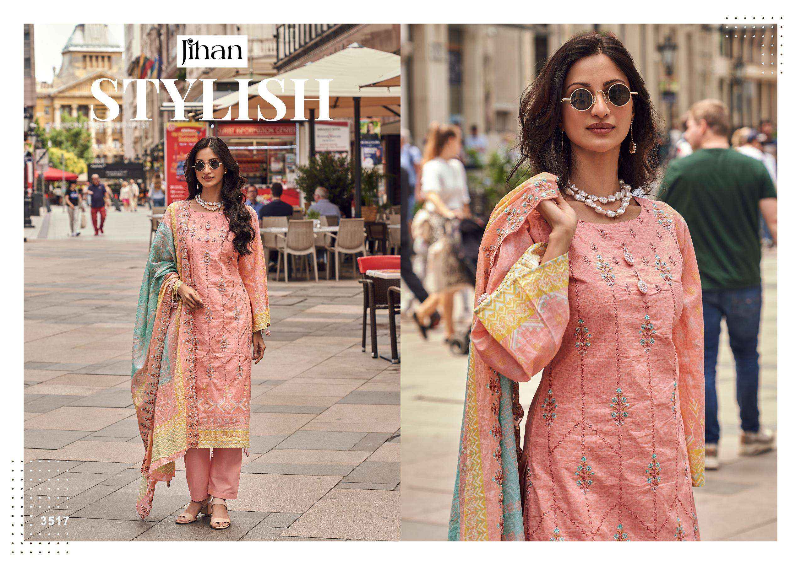JIHAN BIN SAEED LAWN COLLECTION VOL 14 LAWN COTTON SALWAR KAMEEZ ( 4 PCS CATALOGUE )