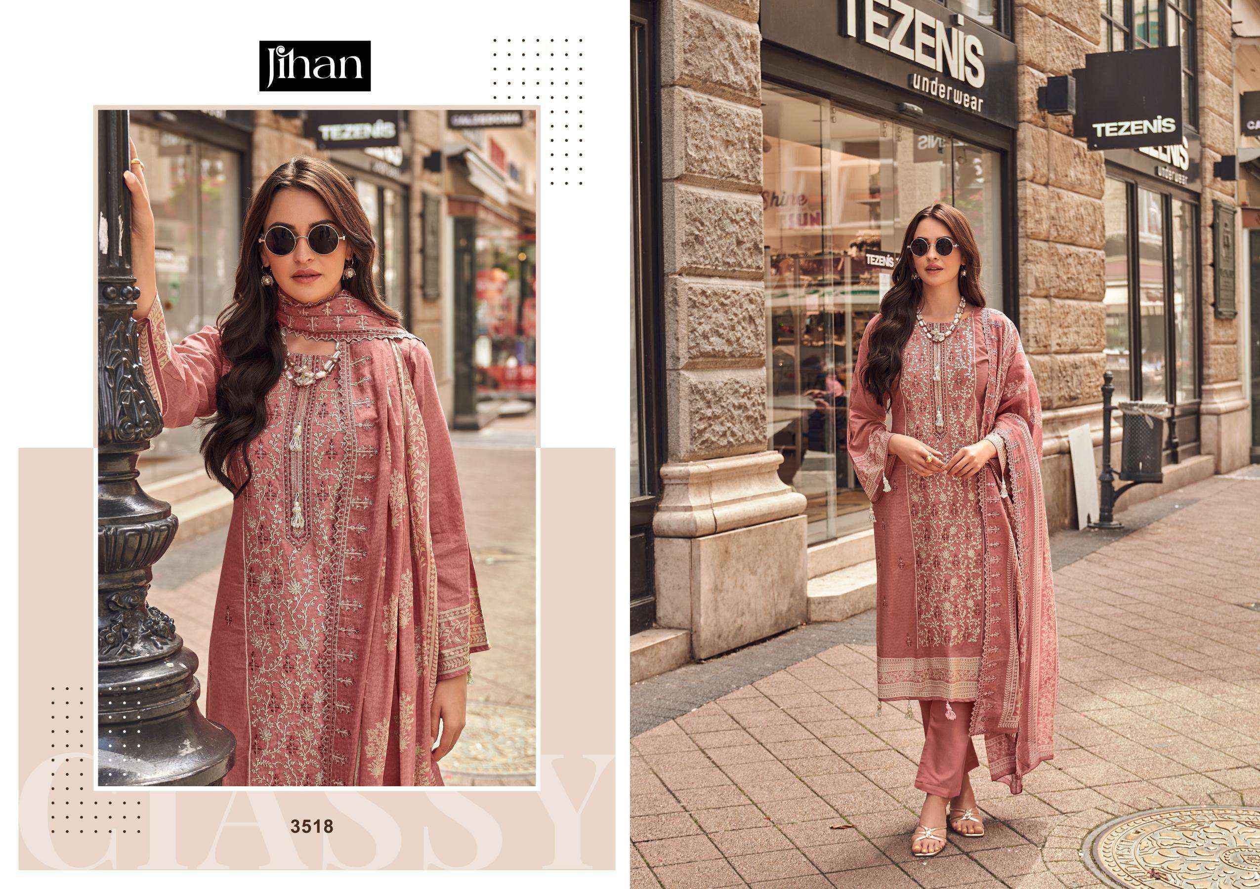 JIHAN BIN SAEED LAWN COLLECTION VOL 14 LAWN COTTON SALWAR KAMEEZ ( 4 PCS CATALOGUE )