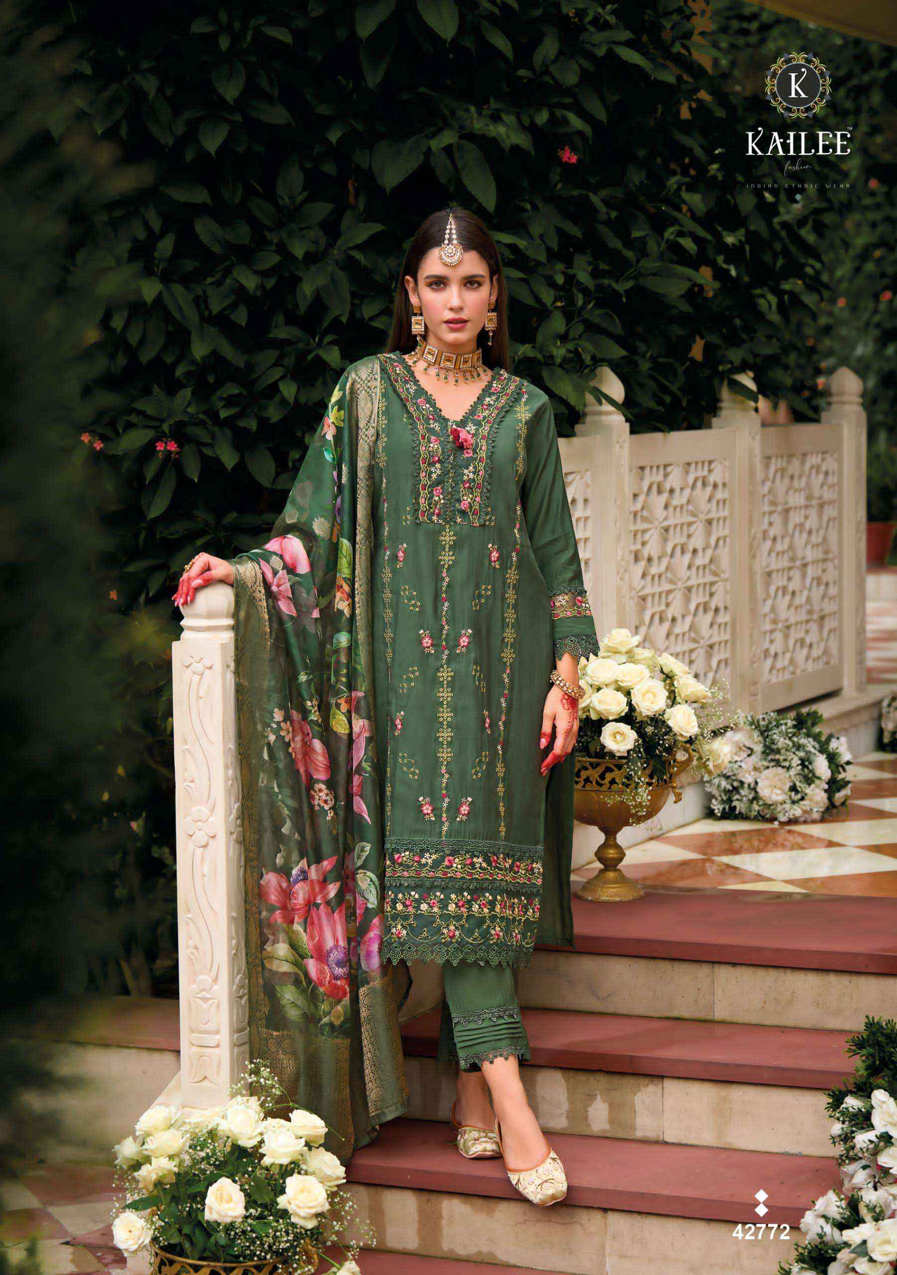 KAILEE FASHION NAQUSH VISCOSE SILK DESIGNER LADIES REDYMADE SUIT WHOLESALE PRICE ( 6 PCS CATALOG )