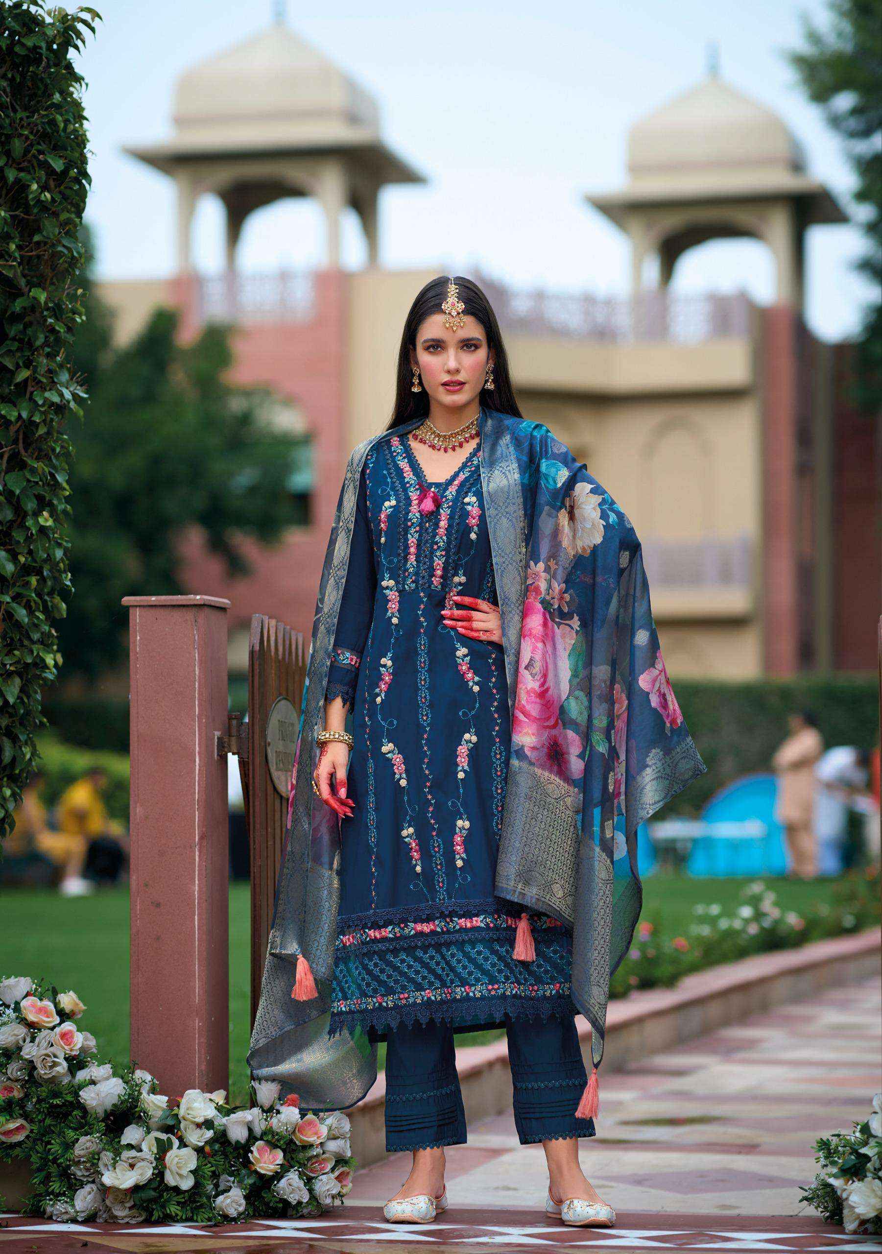 KAILEE FASHION NAQUSH VISCOSE SILK DESIGNER LADIES REDYMADE SUIT WHOLESALE PRICE ( 6 PCS CATALOG )