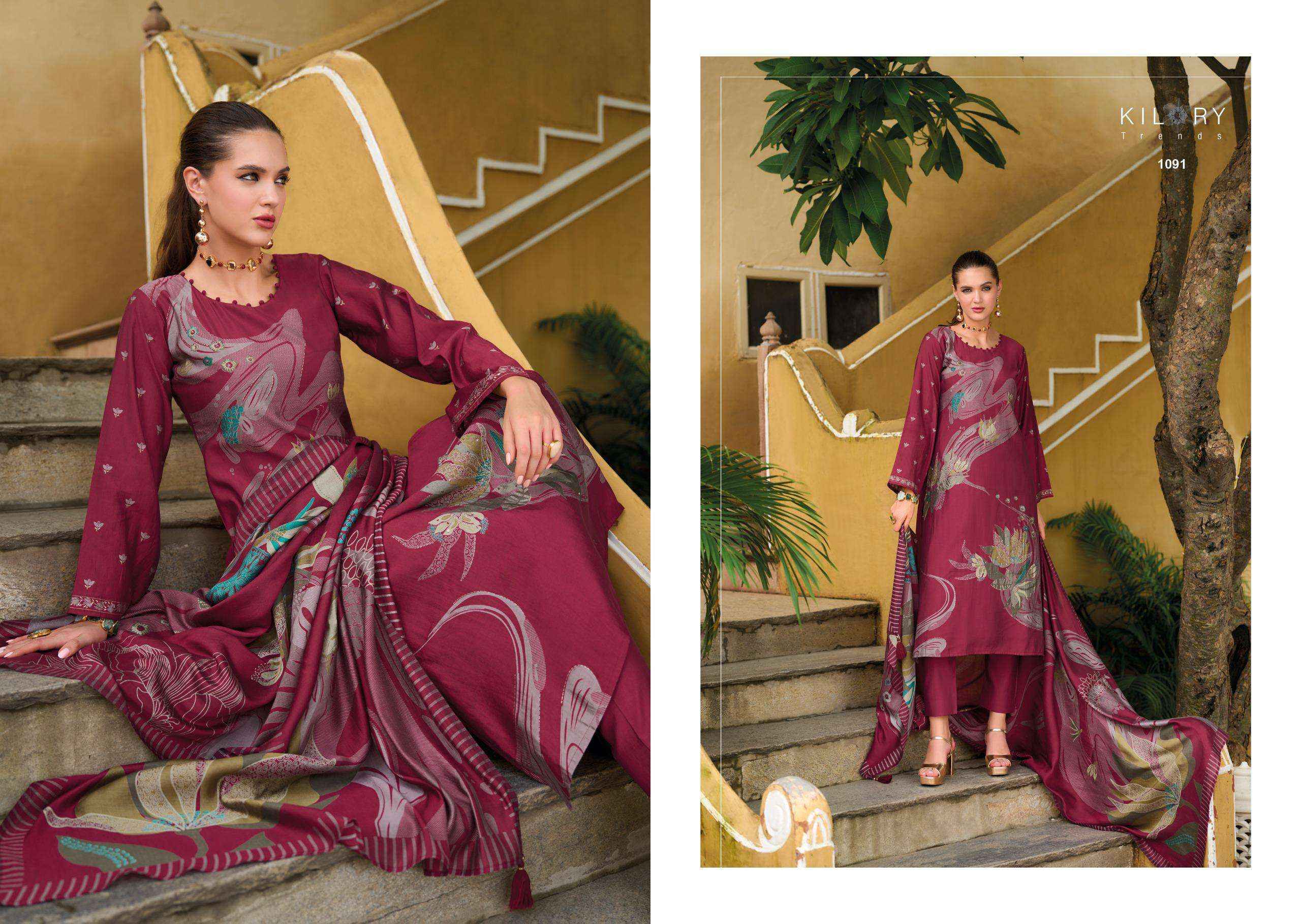 KILORY TRENDS HOT MILLIONS WHOLESALE VISCOSE SILK DRESS MATERIAL ( 8 PCS CATALOGUE )