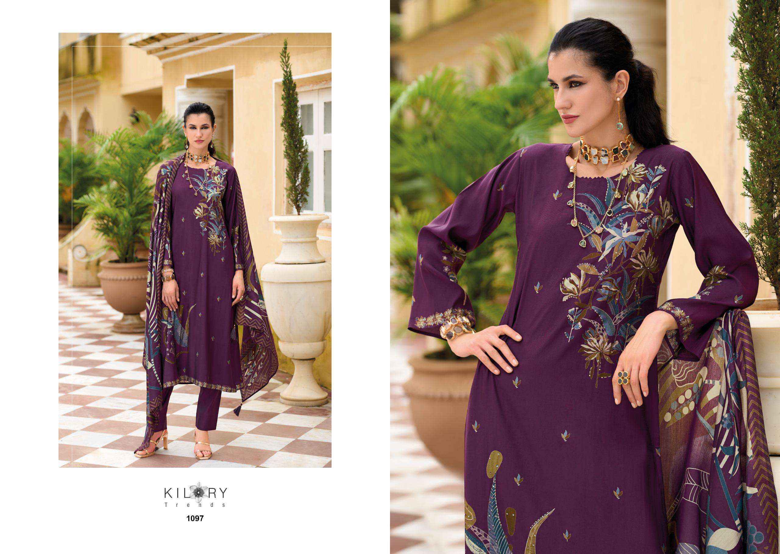 KILORY TRENDS HOT MILLIONS WHOLESALE VISCOSE SILK DRESS MATERIAL ( 8 PCS CATALOGUE )