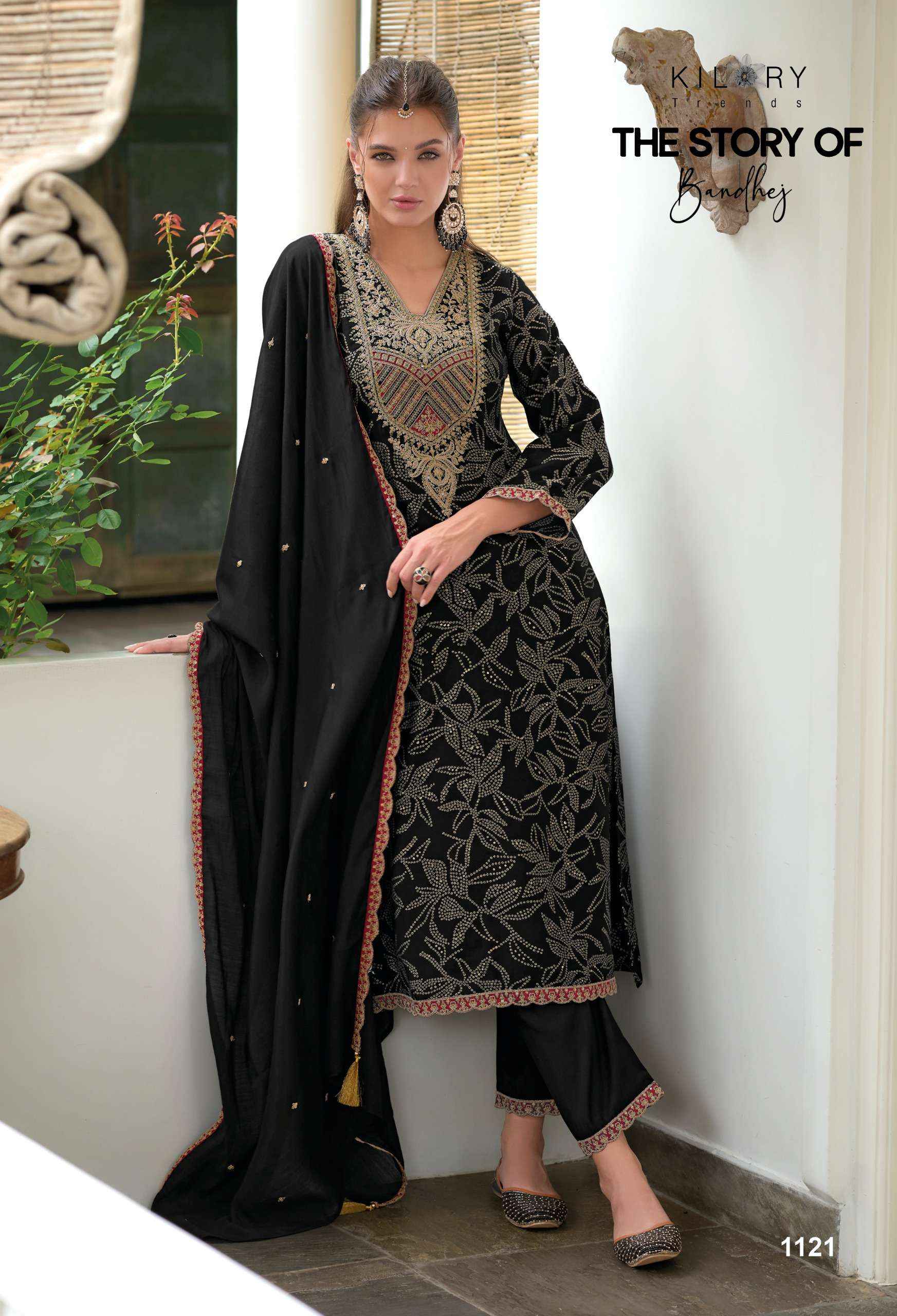 KILORY TRENDZ THE STORY OF BANDHEJ WHOLESALE VISCOSE SILK DRESS MATERIAL ( 8 PCS CATALOGUE )