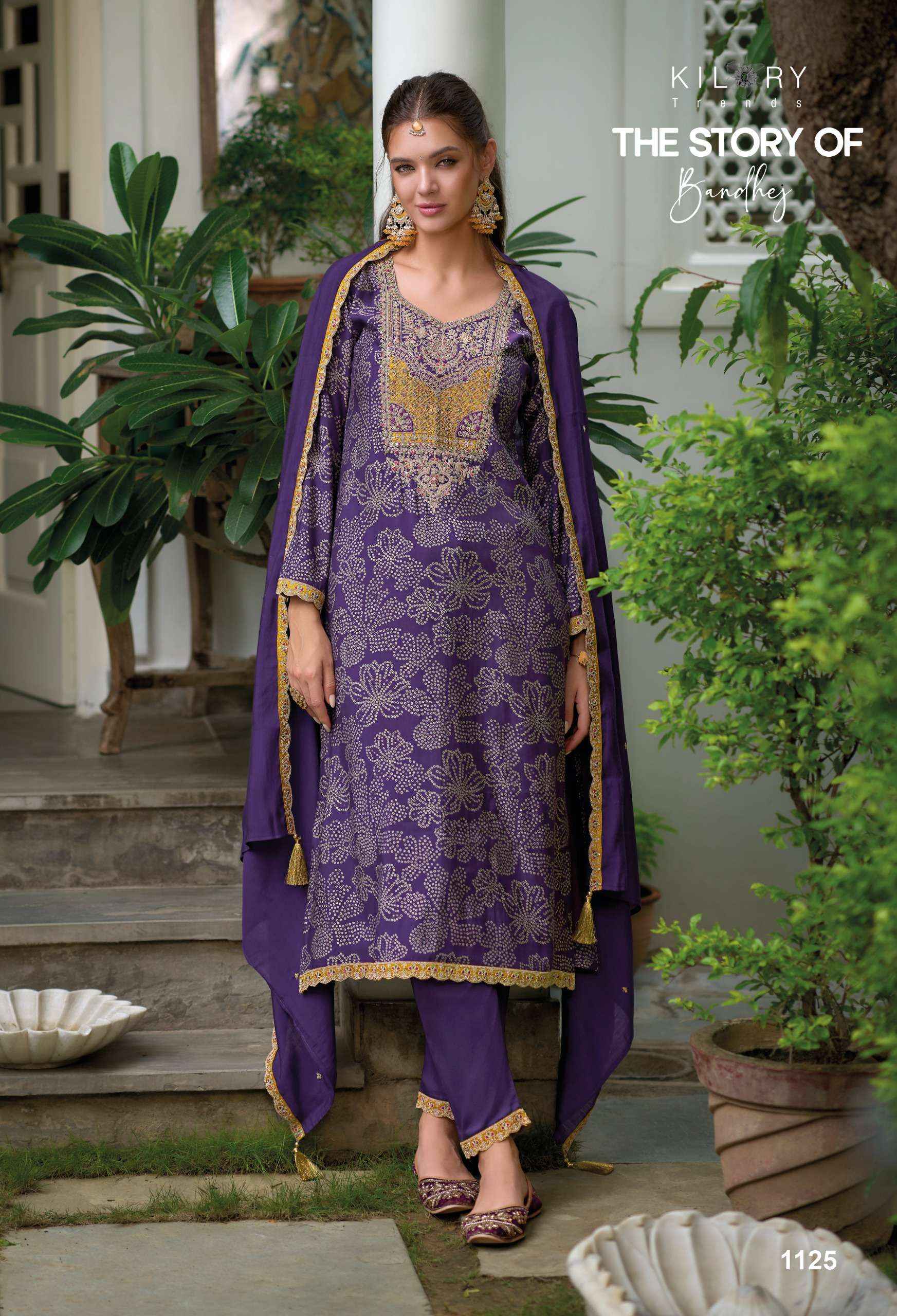 KILORY TRENDZ THE STORY OF BANDHEJ WHOLESALE VISCOSE SILK DRESS MATERIAL ( 8 PCS CATALOGUE )