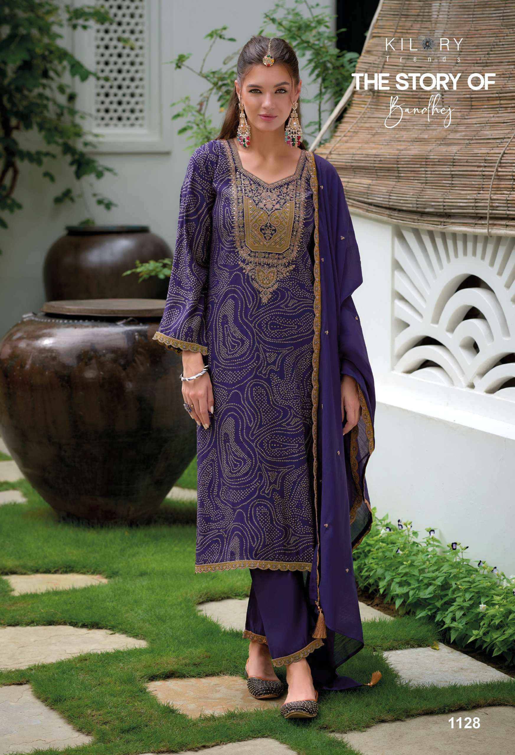 KILORY TRENDZ THE STORY OF BANDHEJ WHOLESALE VISCOSE SILK DRESS MATERIAL ( 8 PCS CATALOGUE )