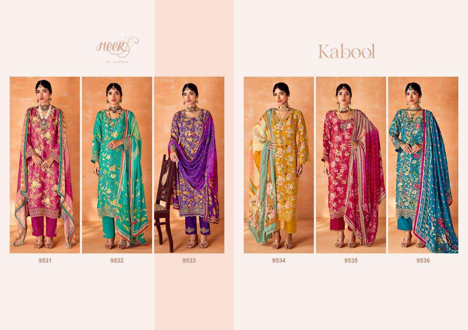 Kimora Heer Kabool Vol 179 Kanjivaram Silk Dress Wholesale Price ( 6 Pcs Catalog )