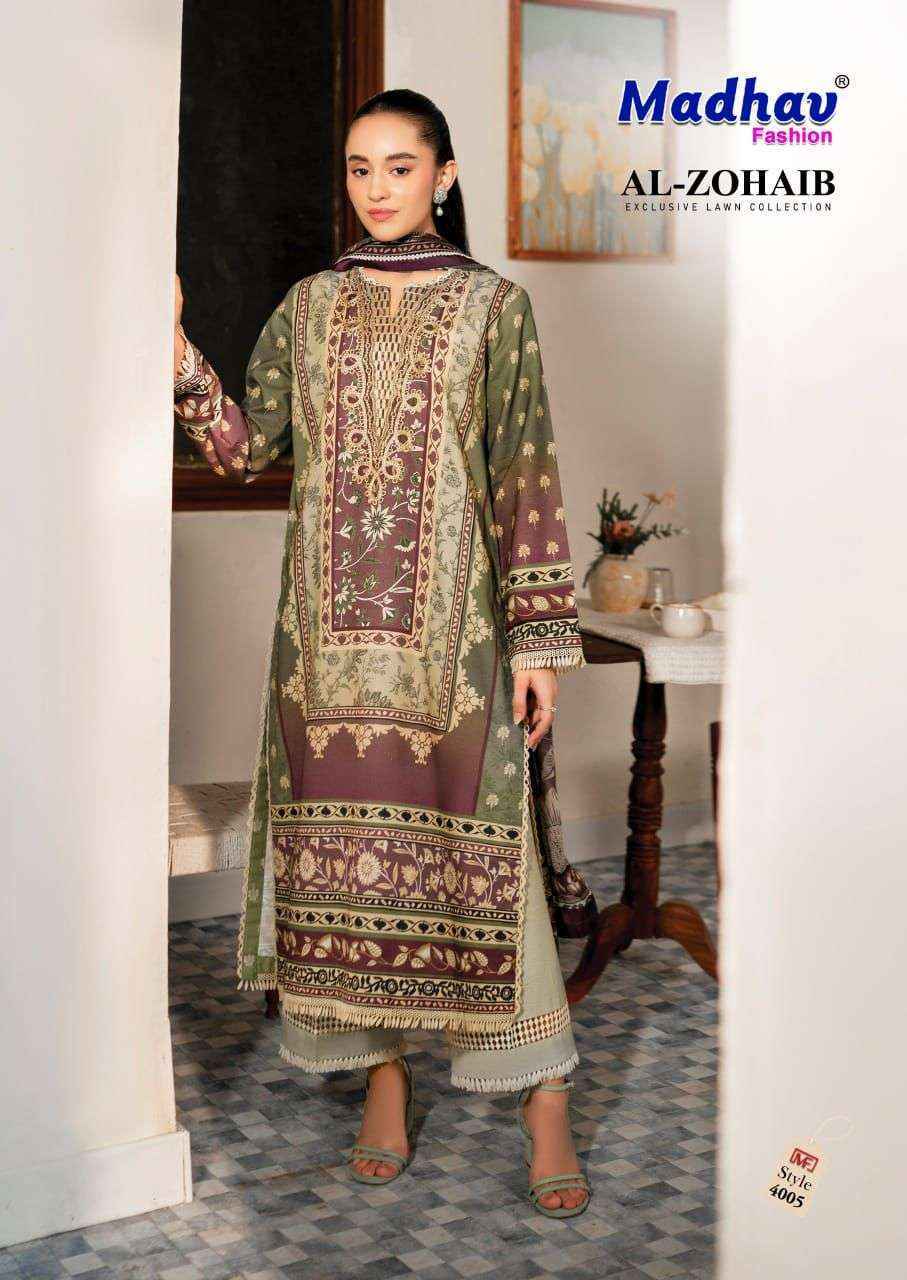 Madhav Fashion Al Zohaib Vol 4 Wholesale Lawn Cotton Dress Material ( 6 pcs Catalogue )