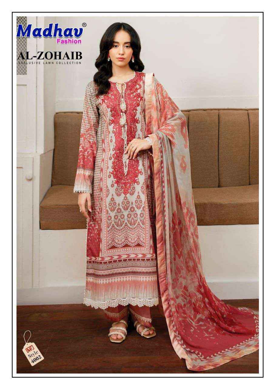 Madhav Fashion Al Zohaib Vol 4 Wholesale Lawn Cotton Dress Material ( 6 pcs Catalogue )