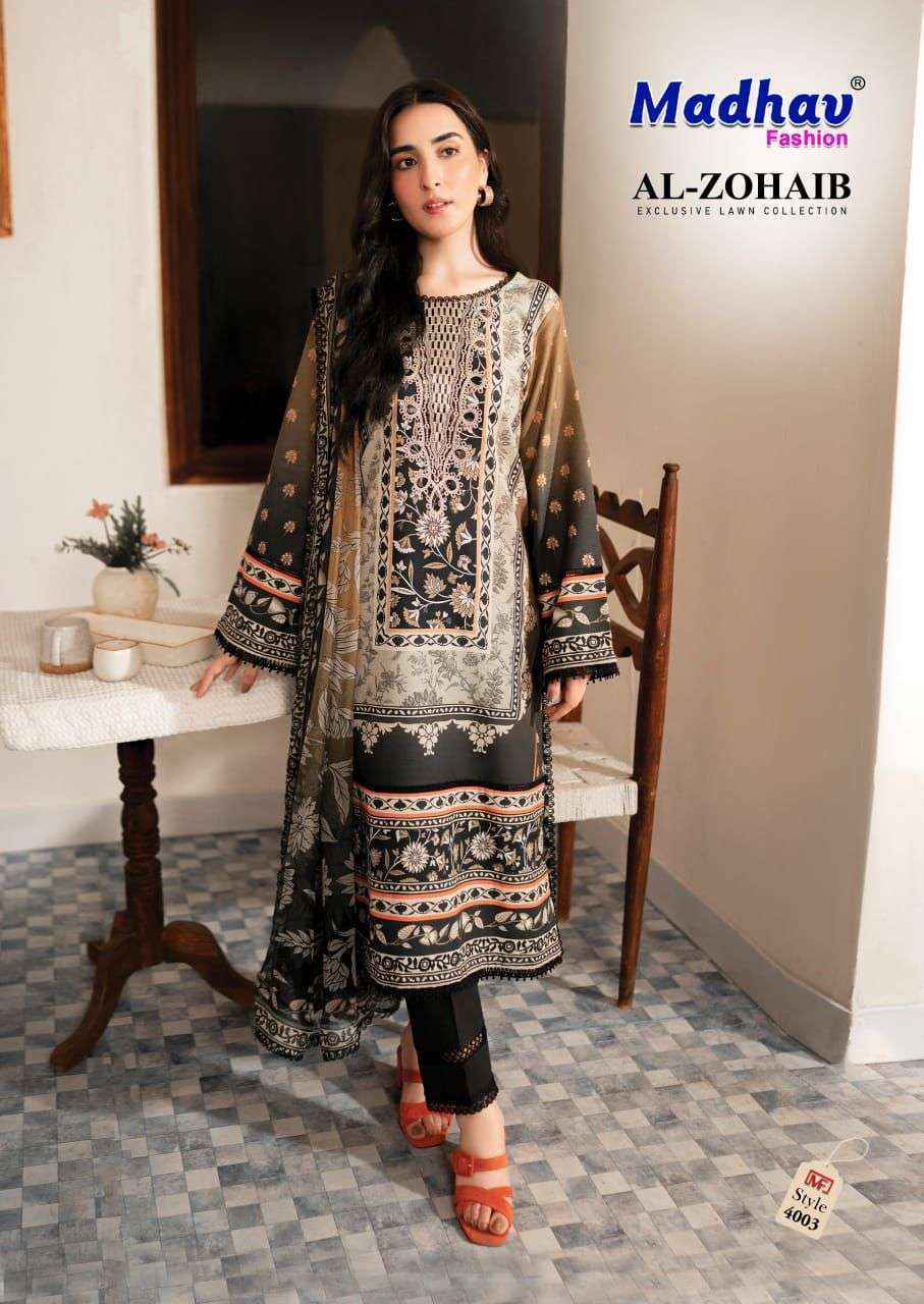 Madhav Fashion Al Zohaib Vol 4 Wholesale Lawn Cotton Dress Material ( 6 pcs Catalogue )