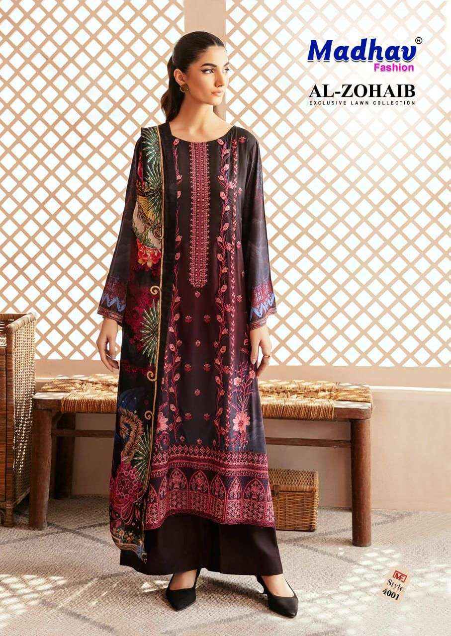 Madhav Fashion Al Zohaib Vol 4 Wholesale Lawn Cotton Dress Material ( 6 pcs Catalogue )