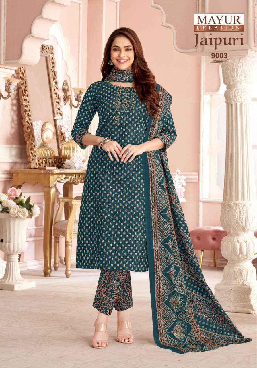 Mayur Creation Jaipuri Vol 9 Readymade Pure Cotton Suits ( 10 pcs Catalogue )