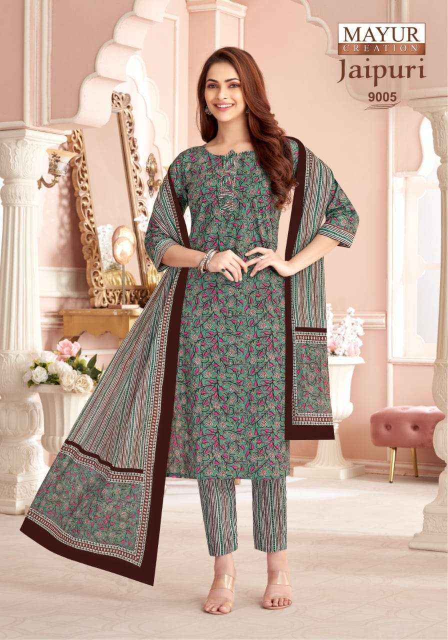 Mayur Creation Jaipuri Vol 9 Readymade Pure Cotton Suits ( 10 pcs Catalogue )