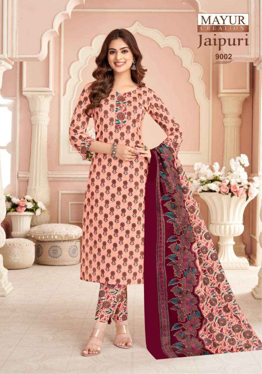 Mayur Creation Jaipuri Vol 9 Readymade Pure Cotton Suits ( 10 pcs Catalogue )