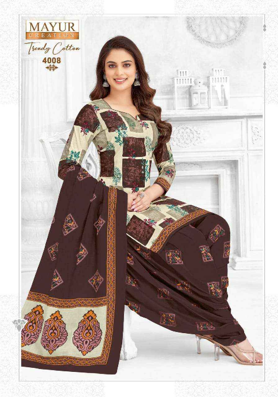 Mayur Creation Trendy Cotton Vol 4 Wholesale Cotton Salwar Suits (10 pcs Catalogue )