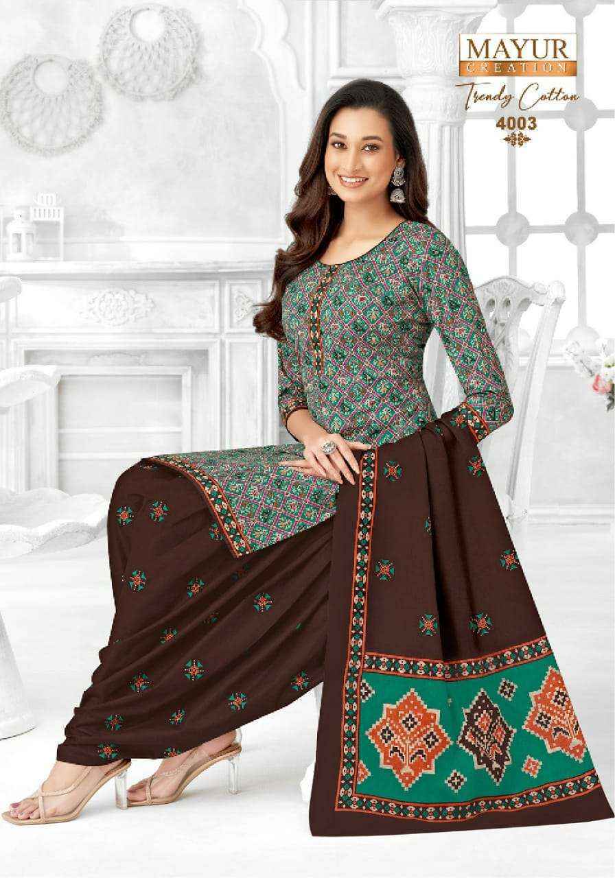 Mayur Creation Trendy Cotton Vol 4 Wholesale Cotton Salwar Suits (10 pcs Catalogue )