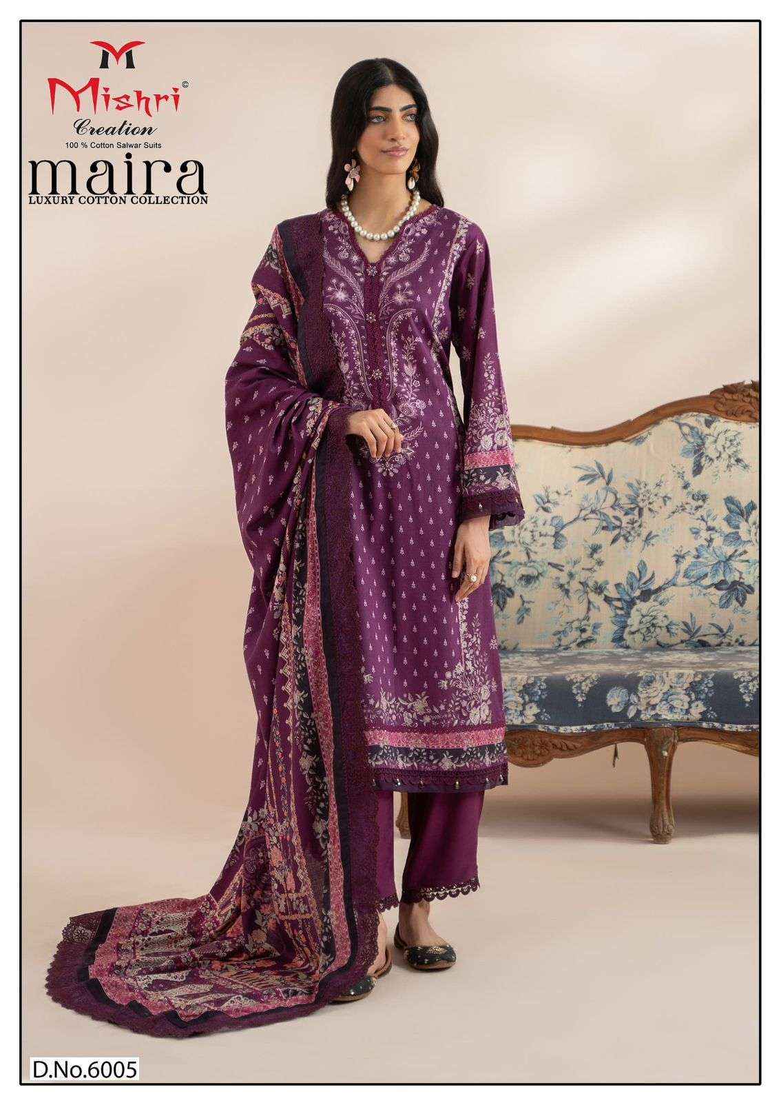 MISHRI CREATION MAIRA VOL 1 COTTON DIGITAL PRINTS SALWAR SUITS ( 6 PCS CATALOGUE )