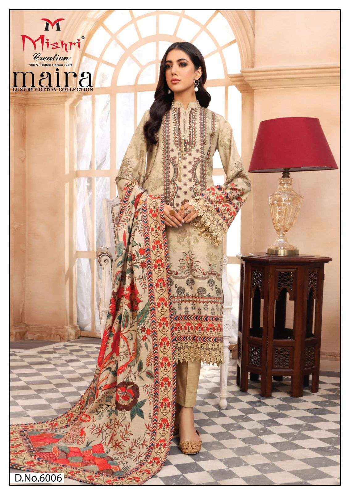 MISHRI CREATION MAIRA VOL 1 COTTON DIGITAL PRINTS SALWAR SUITS ( 6 PCS CATALOGUE )