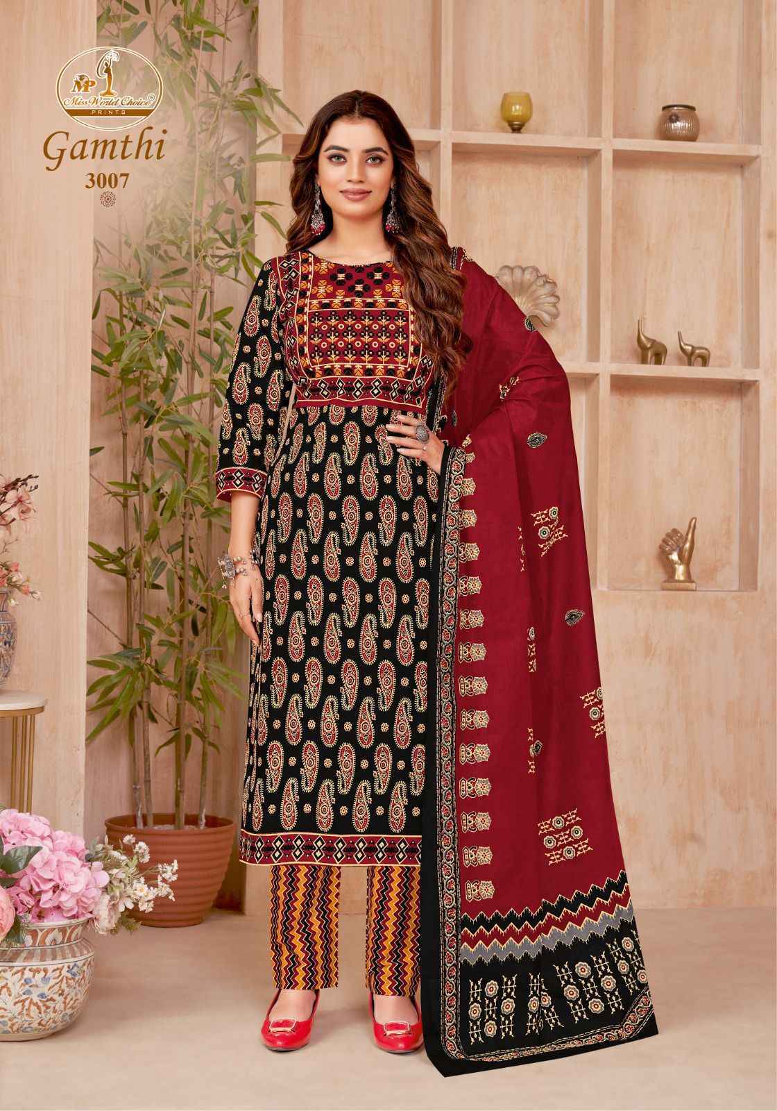 Miss World Choice Gamthi Vol 3 Wholesale Cotton Dress Material (10 pcs Catalogue)