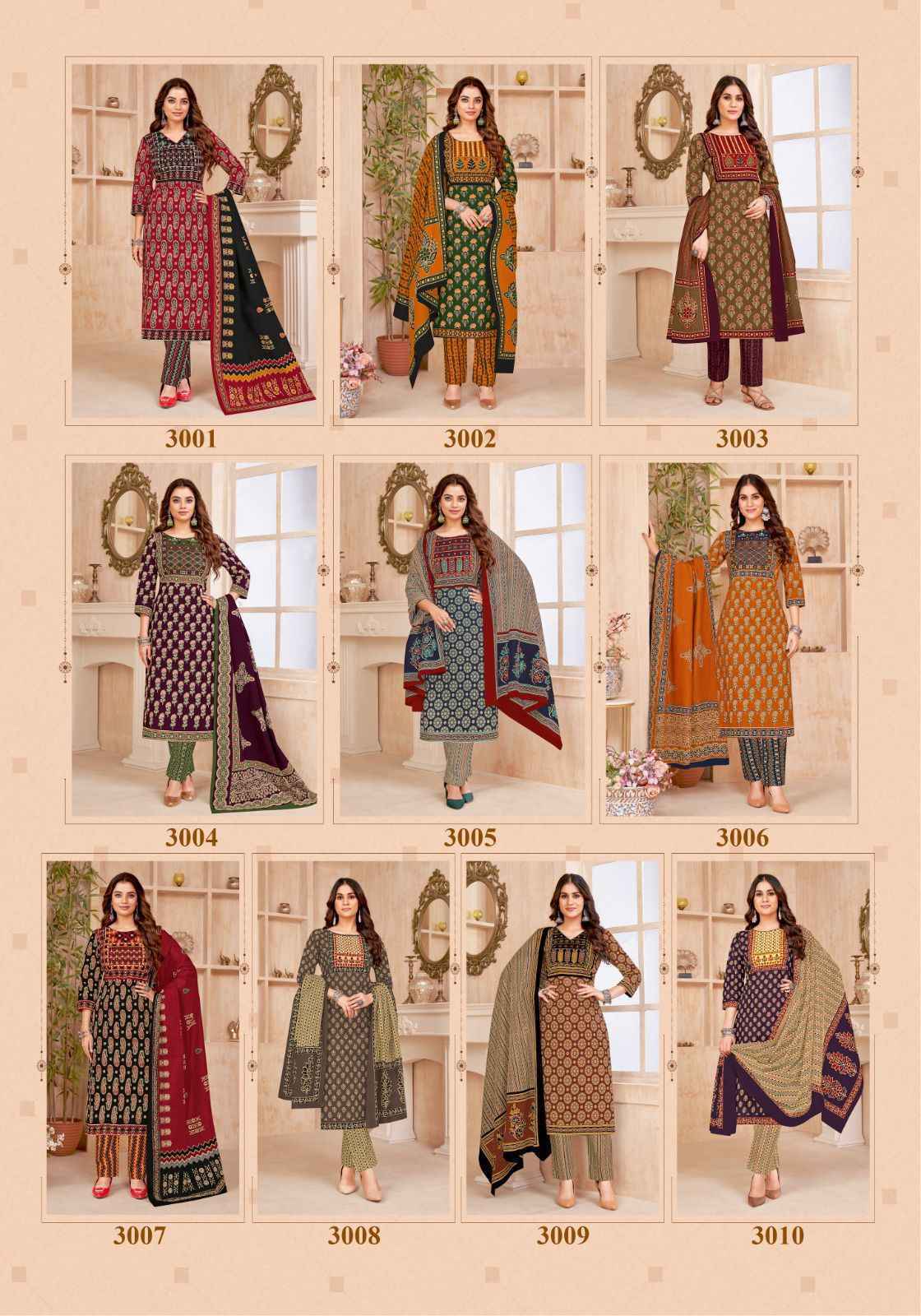 Miss World Choice Gamthi Vol 3 Wholesale Cotton Dress Material (10 pcs Catalogue)