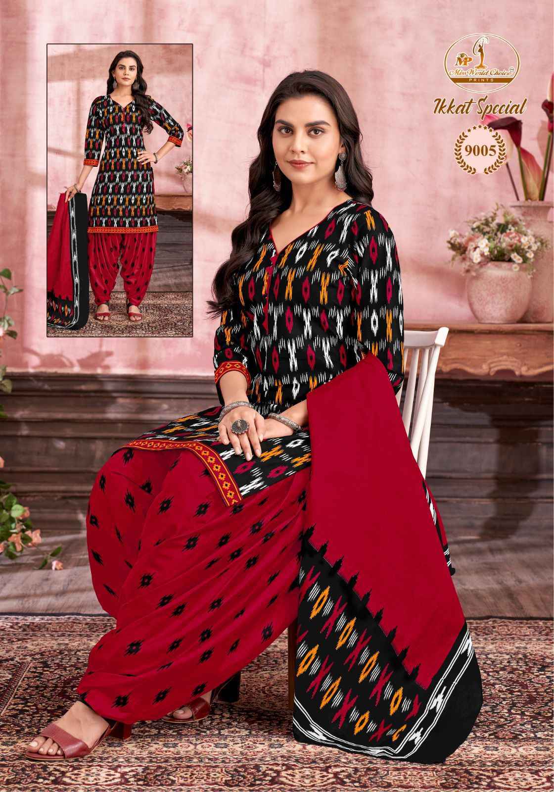Miss World Choice Ikkat Special Vol 9 Wholesale Cotton Dress Material (10 pcs Catalogue )
