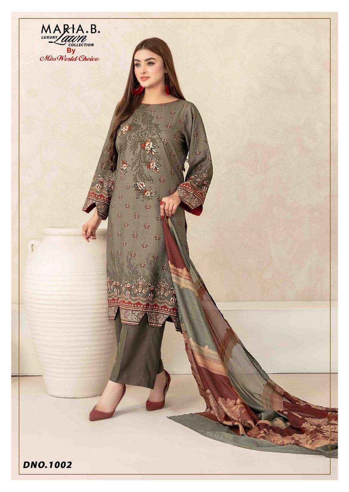 MISS WORLD CHOICE MARIA B VOL 1 WHOLESALE LAWN COTTON KARACHI SUITS ( 6 PCS CATALOG )