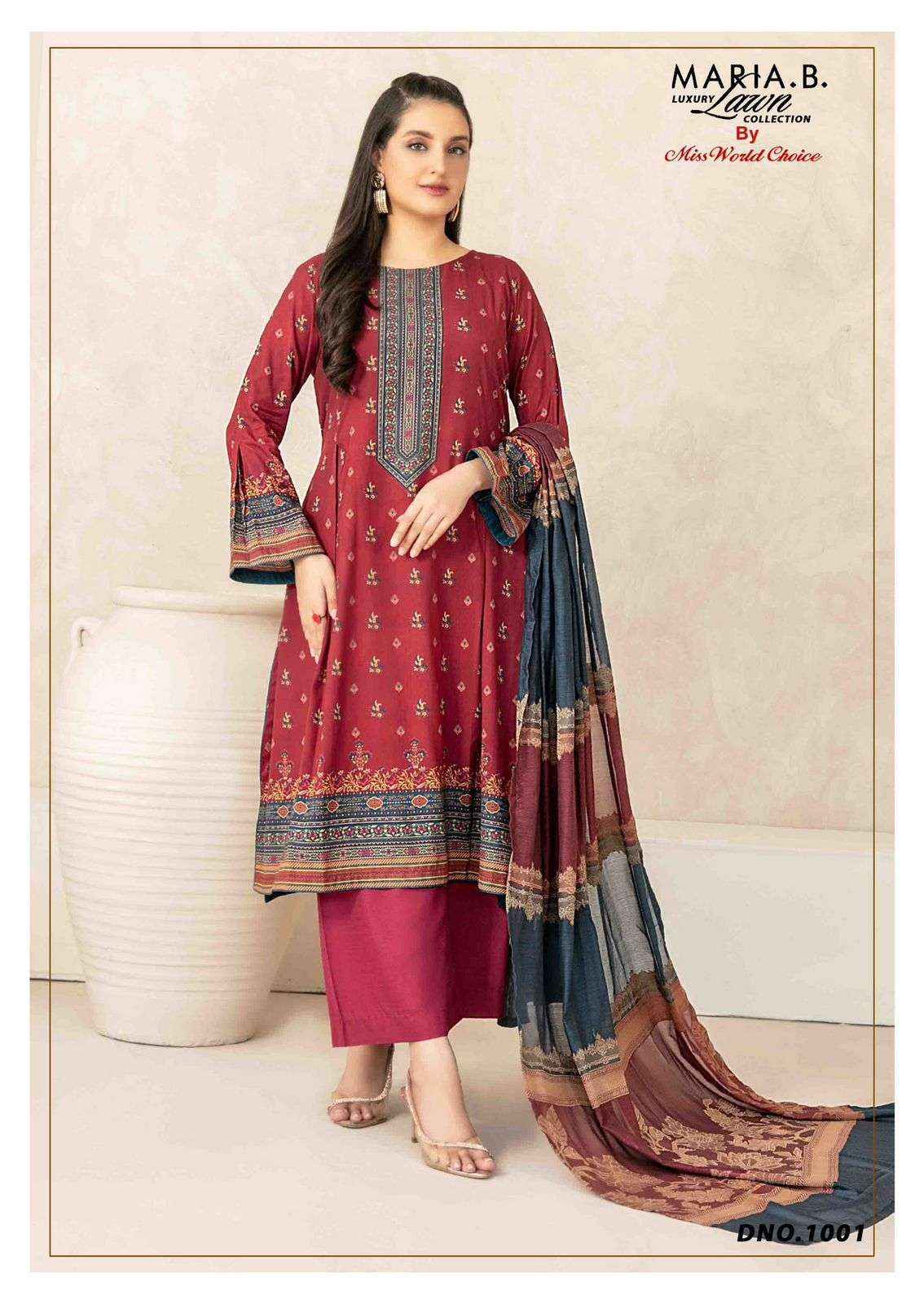 MISS WORLD CHOICE MARIA B VOL 1 WHOLESALE LAWN COTTON KARACHI SUITS ( 6 PCS CATALOG )