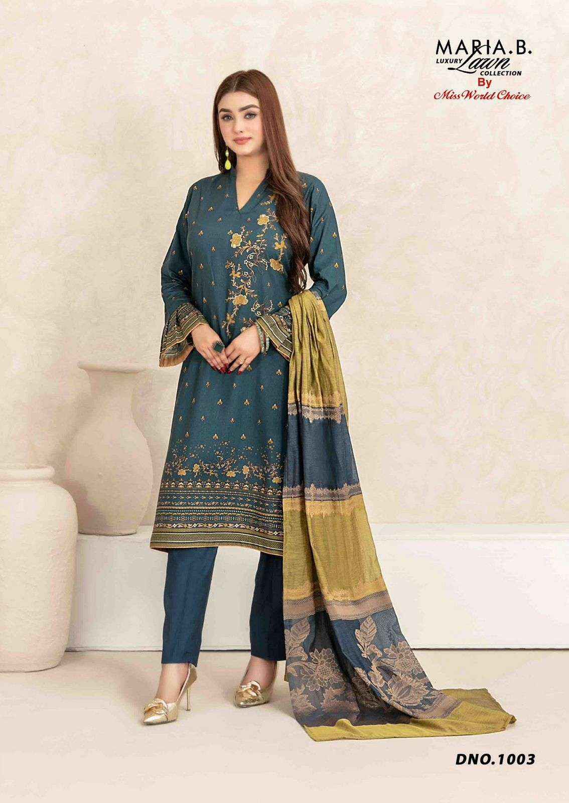 MISS WORLD CHOICE MARIA B VOL 1 WHOLESALE LAWN COTTON KARACHI SUITS ( 6 PCS CATALOG )