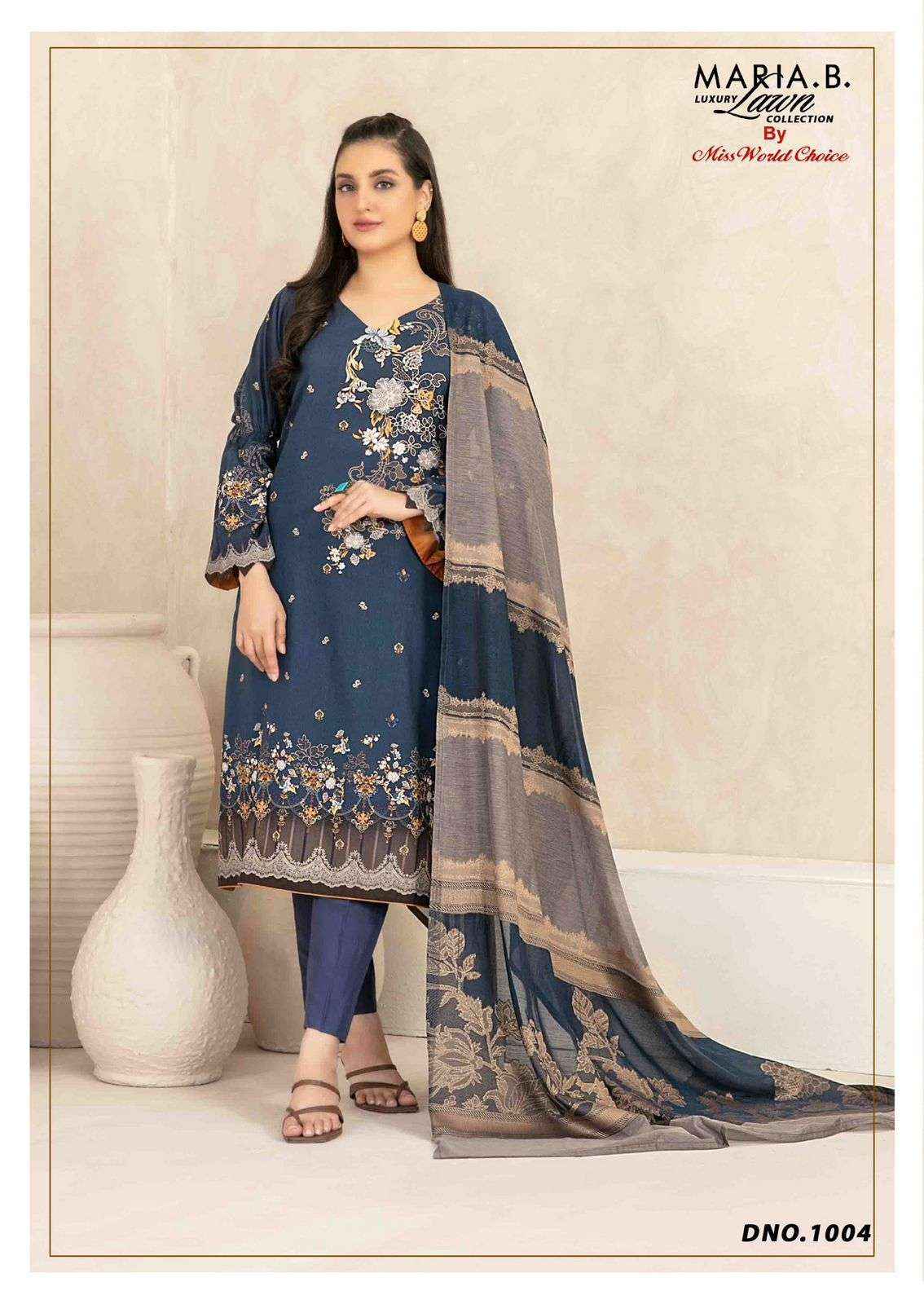 MISS WORLD CHOICE MARIA B VOL 1 WHOLESALE LAWN COTTON KARACHI SUITS ( 6 PCS CATALOG )