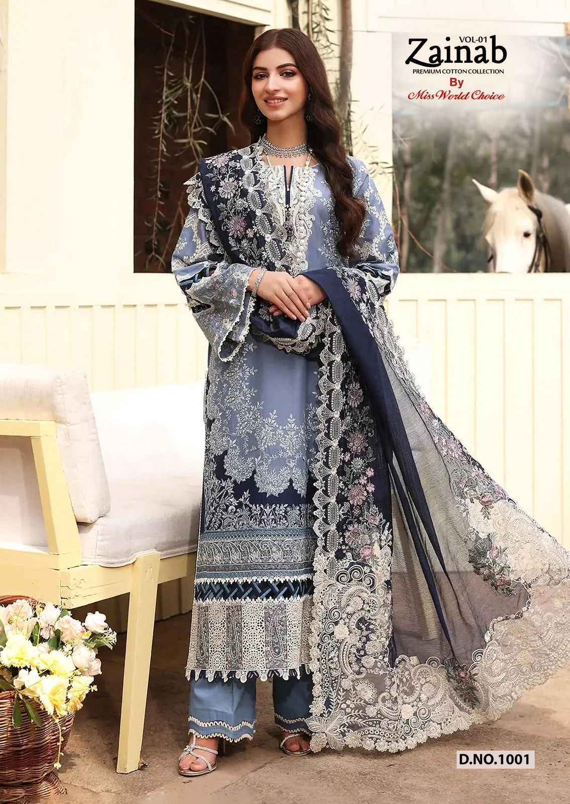 Miss World Choice Zainab Vol 1 Lawn Cotton Dress Material Wholesale Price ( 6 Pcs Catalog )