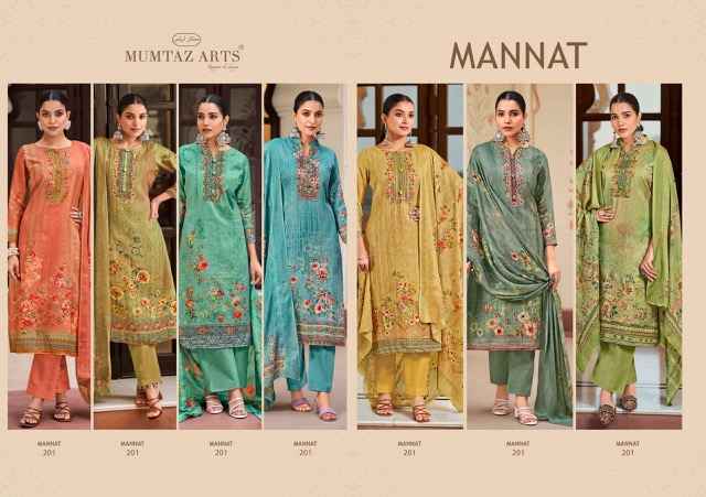 Mumtaz Arts Mannat Jam Satin Dress Material Wholesale Price ( 7 Pcs Catalog )