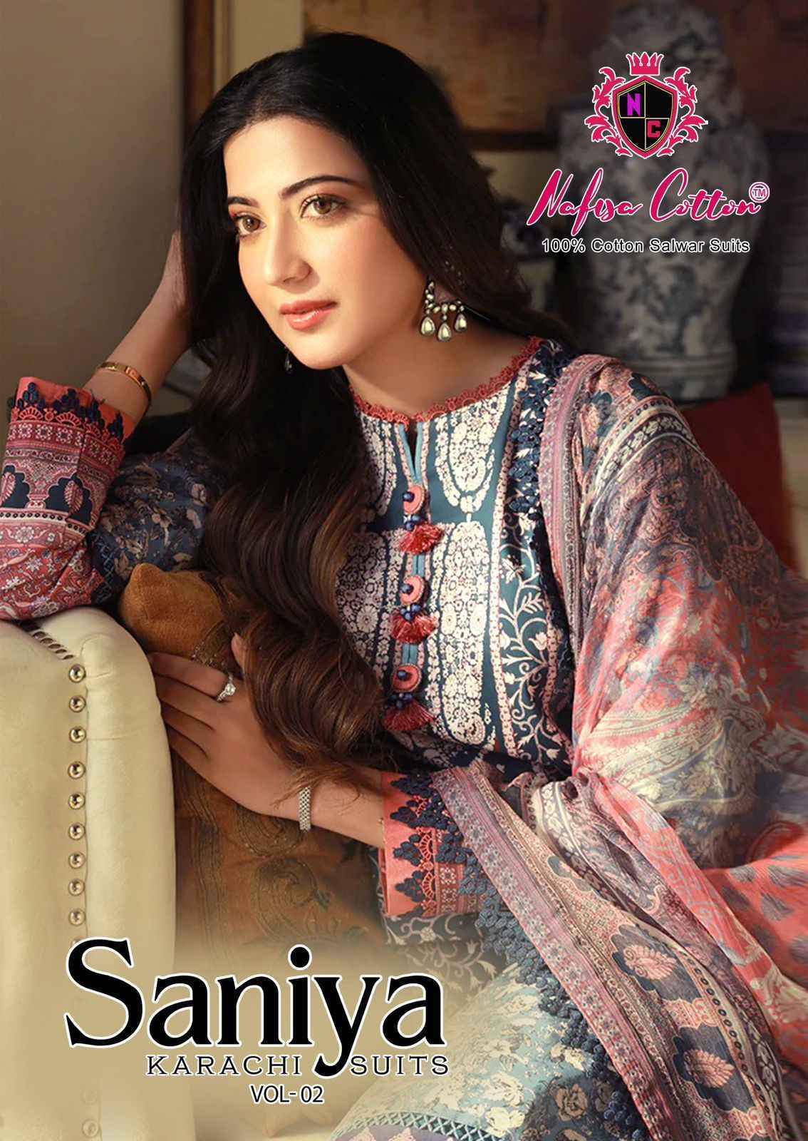Nafisa Cotton Saniya Karachi Suits Vol 2 Wholesale Cotton Dress Material ( 6 pcs Catalogue )