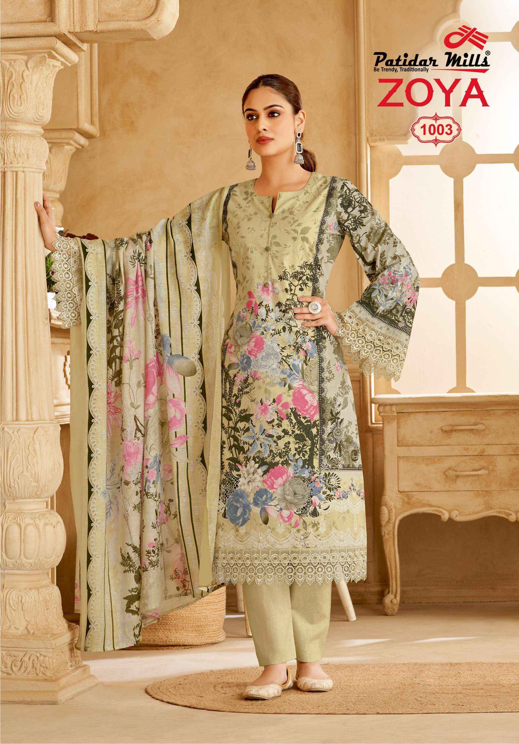 PATIDAR MILLS ZOYA VOL 1 WHOLESALE PRICE COTTON SALWAR KAMEEZ ( 8 PCS CATALOGUE )