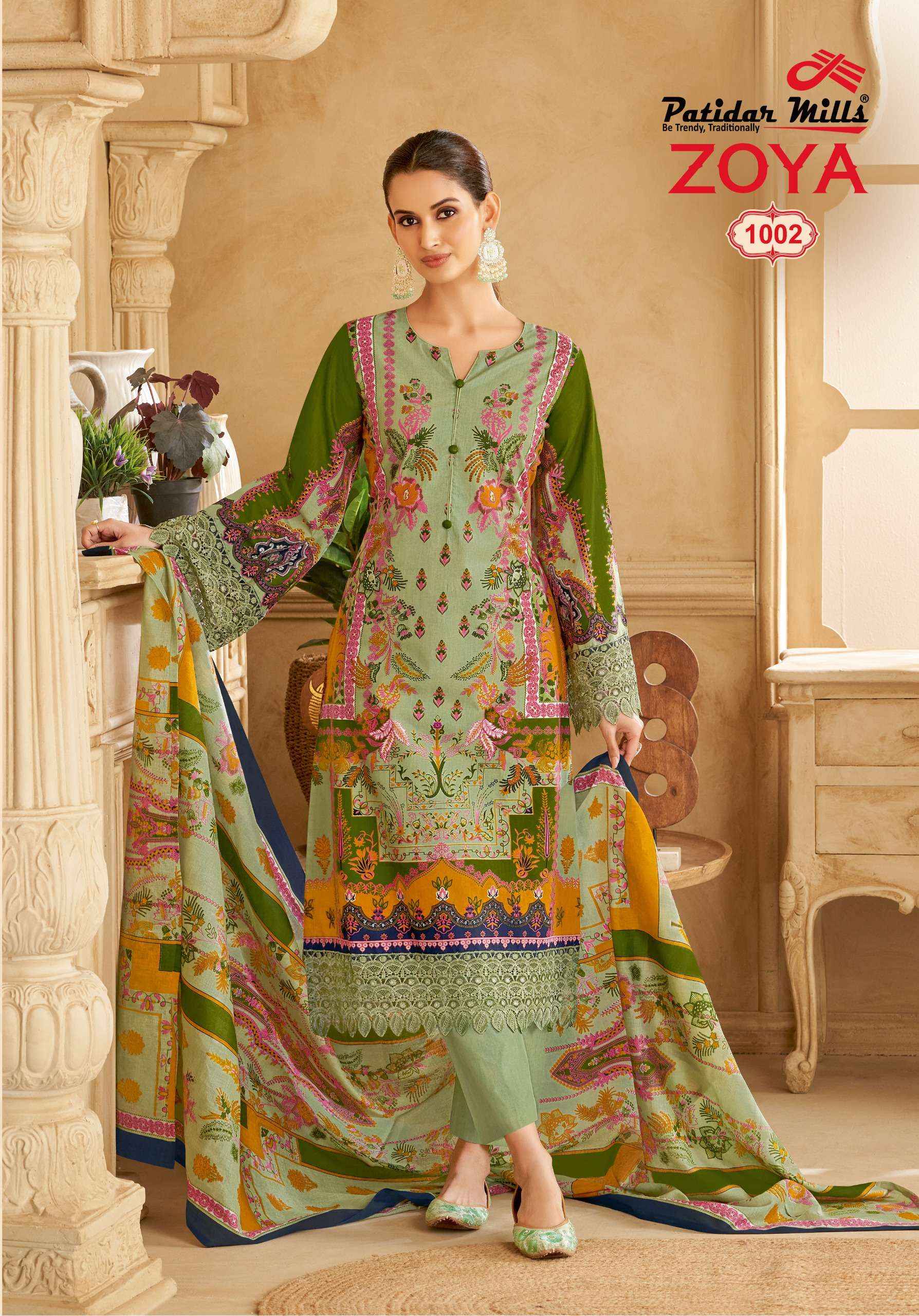 PATIDAR MILLS ZOYA VOL 1 WHOLESALE PRICE COTTON SALWAR KAMEEZ ( 8 PCS CATALOGUE )
