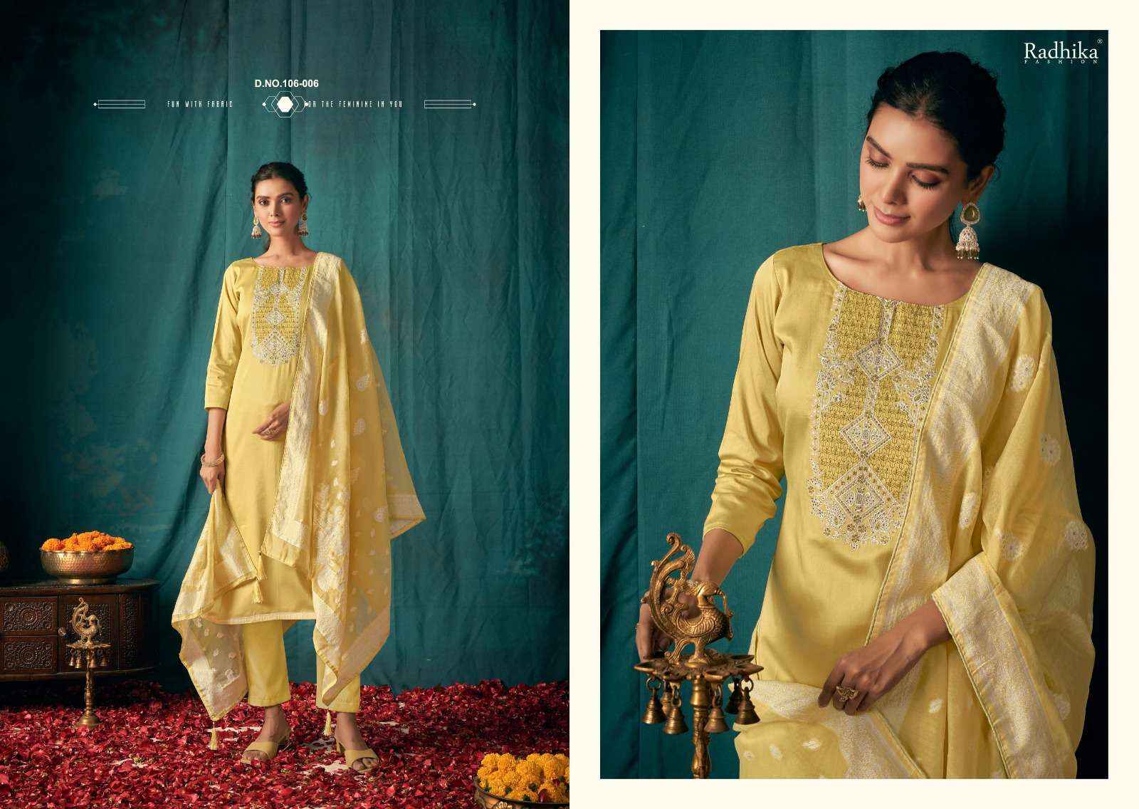 RADHIKA FASHION AZARA CYCLE VOL 3 WHOLESALE JAM COTTON DRESS MATERIAL ( 6 PCS CATALOGUE )