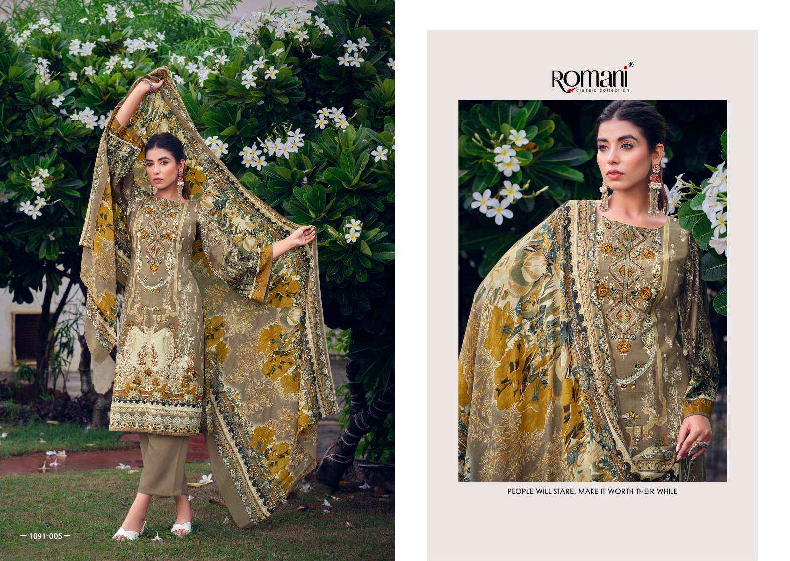 ROMANI AARZU VOL 8 WHOLESALE COTTON DRESS MATERIAL ( 8 PCS CATALOGUE )