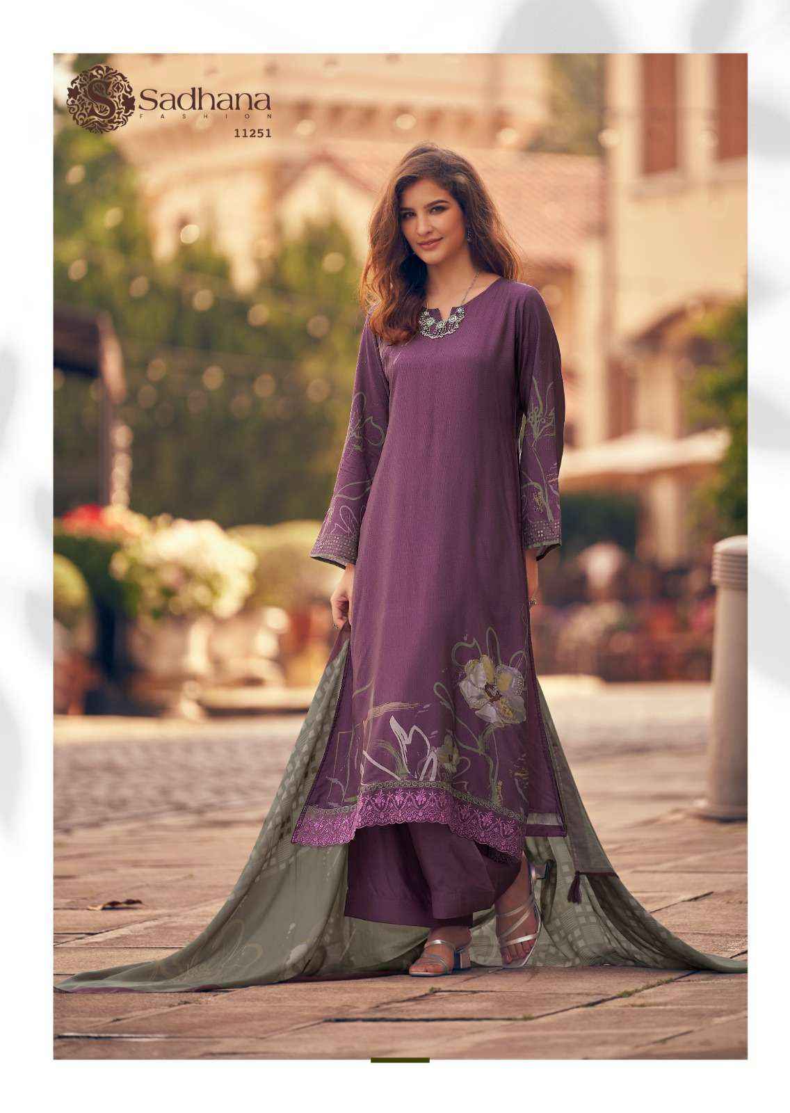 Sadhana Fashion Zariya Wholesale - Musline Silk Dress Material ( 6 pcs Catalogue )