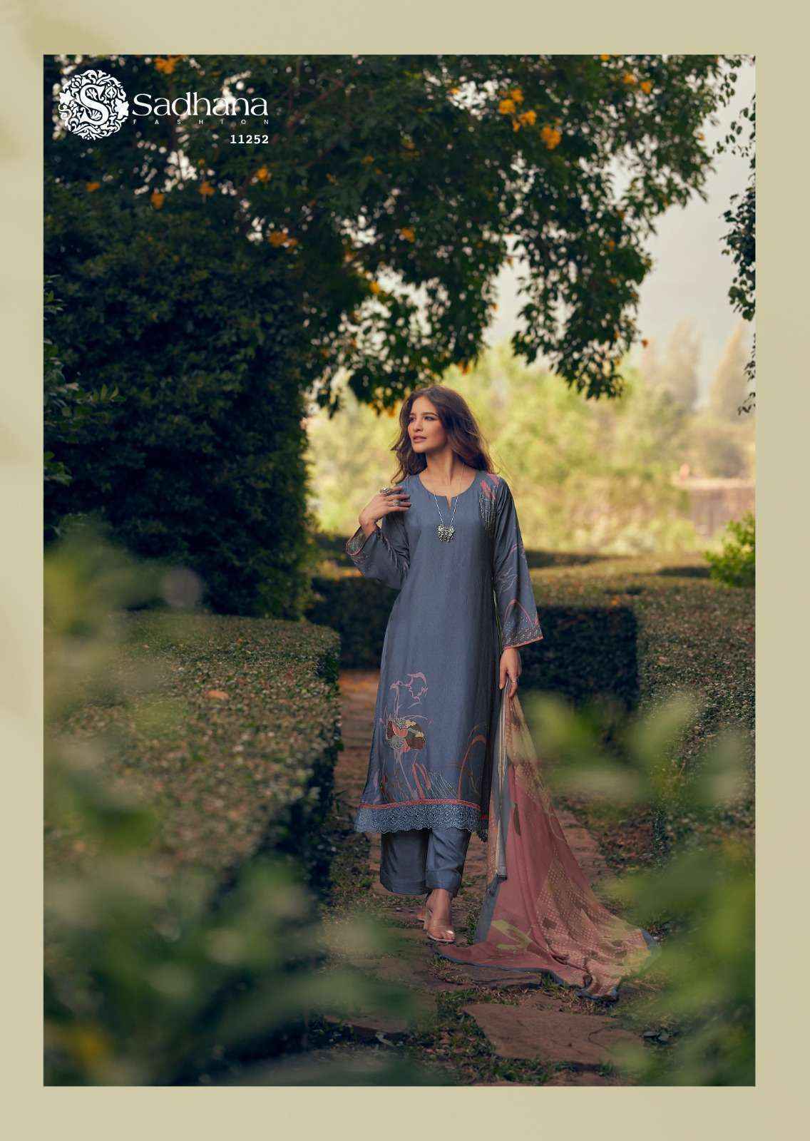 Sadhana Fashion Zariya Wholesale - Musline Silk Dress Material ( 6 pcs Catalogue )