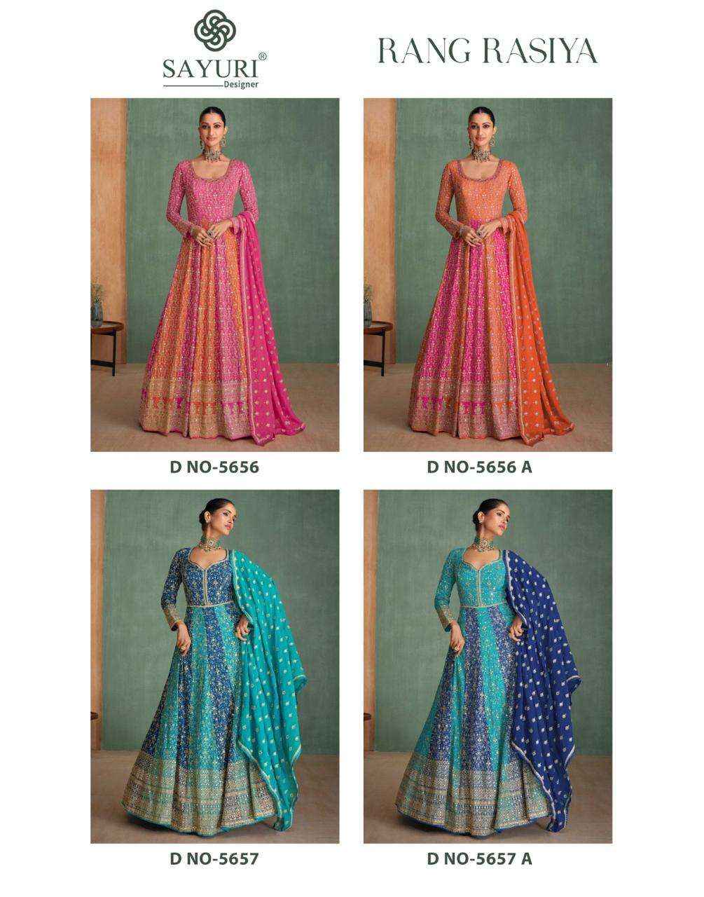Sayuri Rang Rasiya 5656 And 5657 Colors Partywear Gown Catalog Exporter