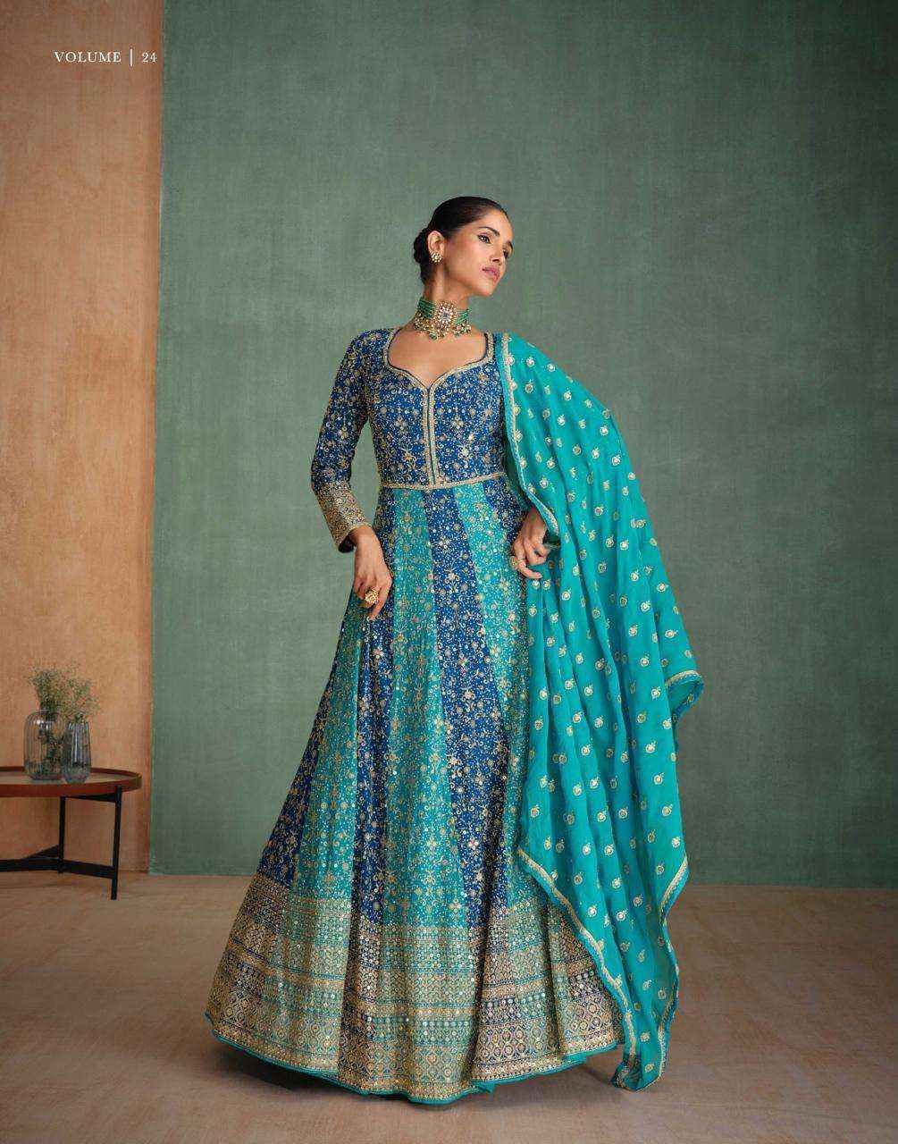 Sayuri Rang Rasiya 5656 And 5657 Colors Partywear Gown Catalog Exporter