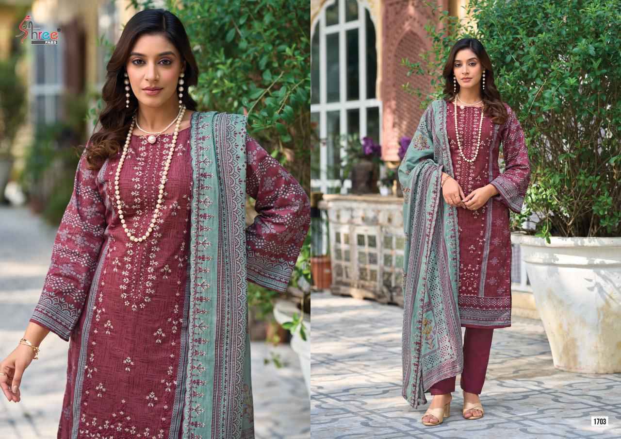 Shree Fabs Bin Saeed Lawn Collection Vol 17 Wholesale Cotton Dress Material ( 6 pcs Catalogue )