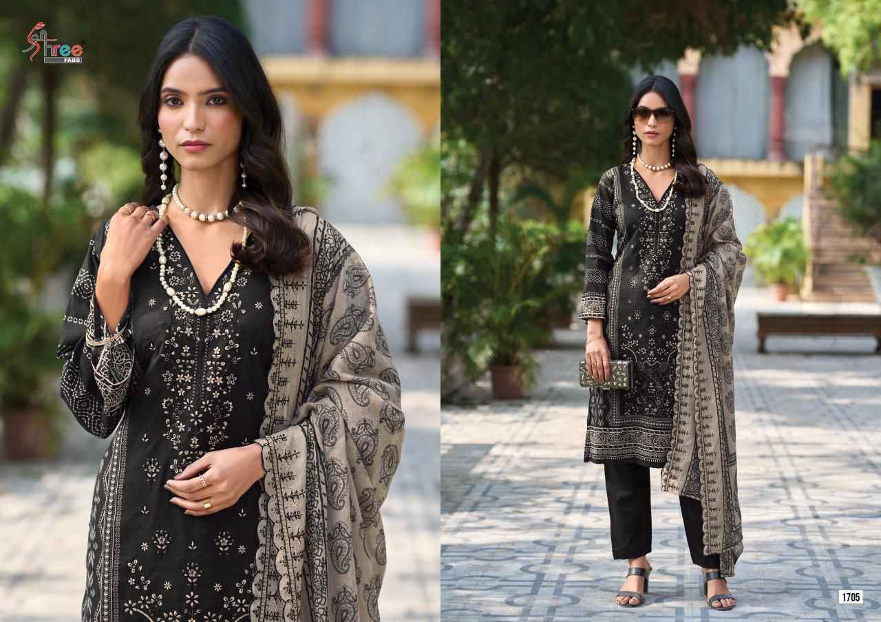 Shree Fabs Bin Saeed Lawn Collection Vol 17 Wholesale Cotton Dress Material ( 6 pcs Catalogue )