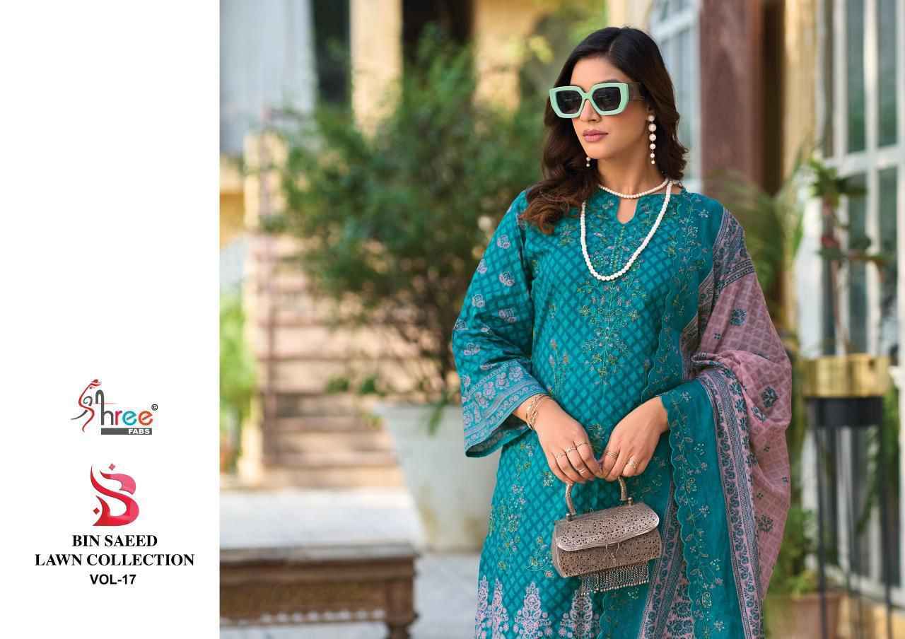 Shree Fabs Bin Saeed Lawn Collection Vol 17 Wholesale Cotton Dress Material ( 6 pcs Catalogue )