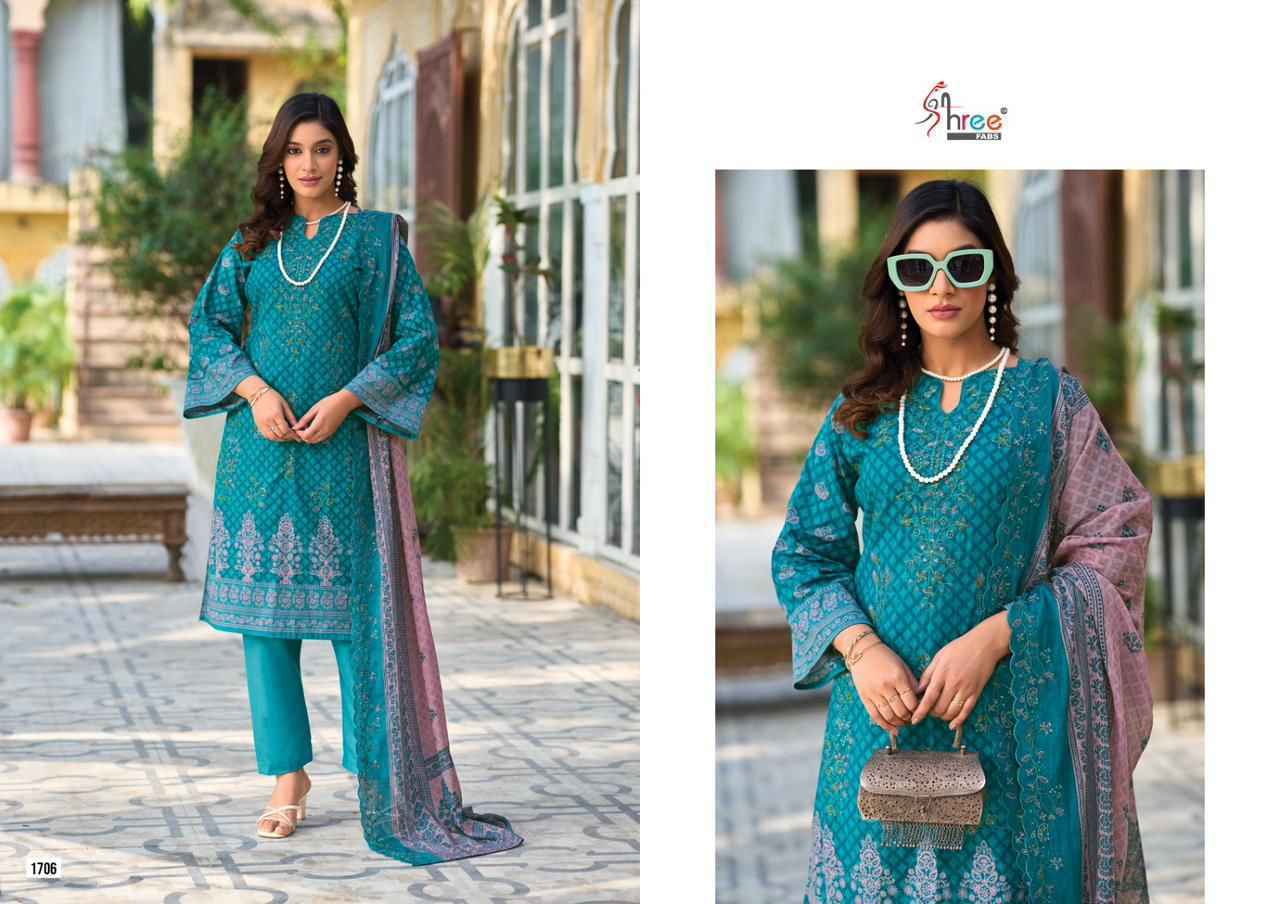 Shree Fabs Bin Saeed Lawn Collection Vol 17 Wholesale Cotton Dress Material ( 6 pcs Catalogue )